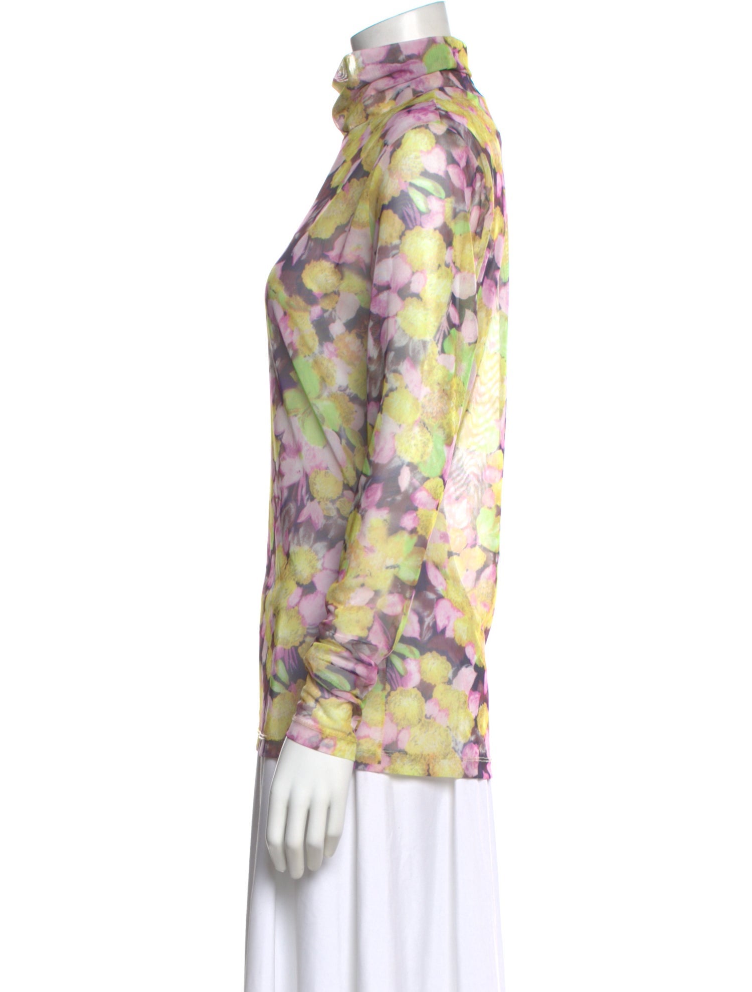 Dries Van Noten Floral Print Turtleneck Top