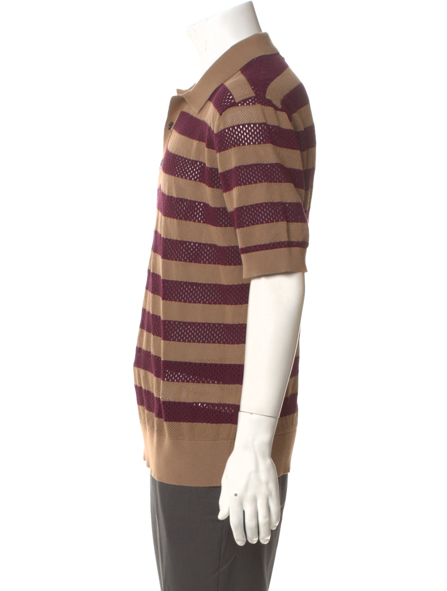 Dries Van Noten Striped Crew Neck Polo Shirt
