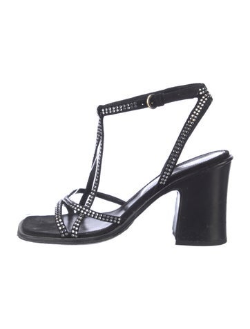 Pre-owned Dries Van Noten Suede Gladiator Sandals In Black