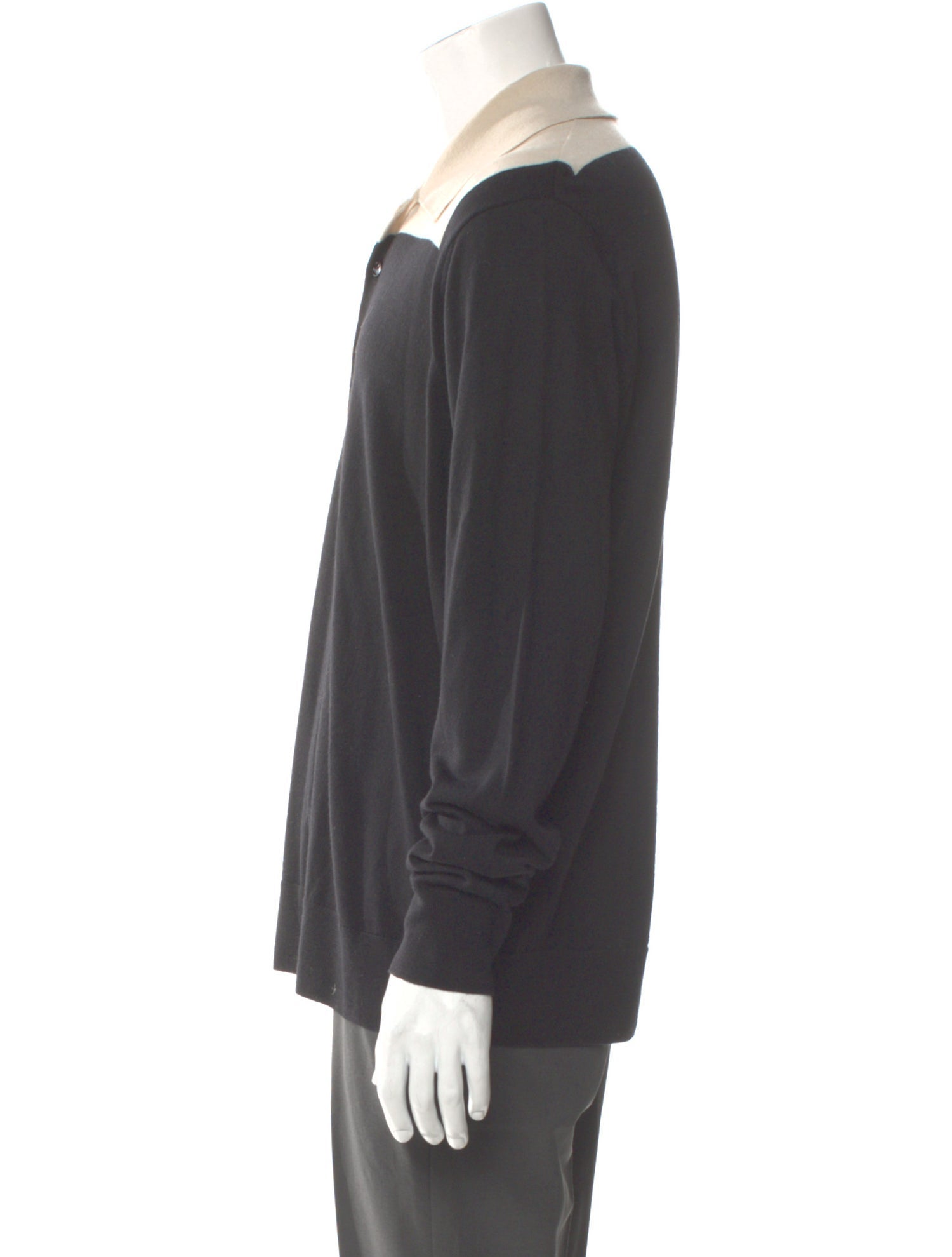 Dries Van Noten Merino Wool Collar Polo Sweater