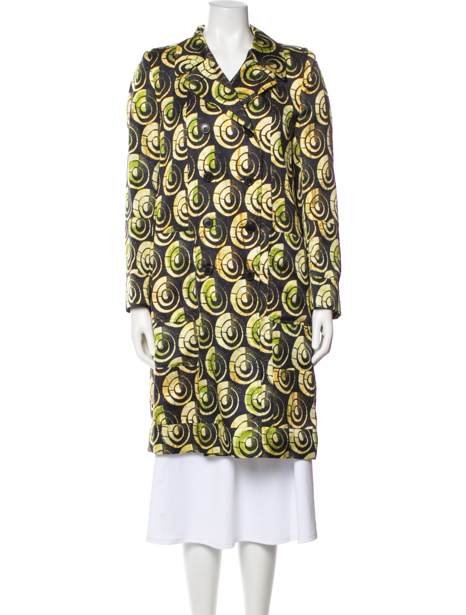 Dries Van Noten Silk Printed Trench Coat