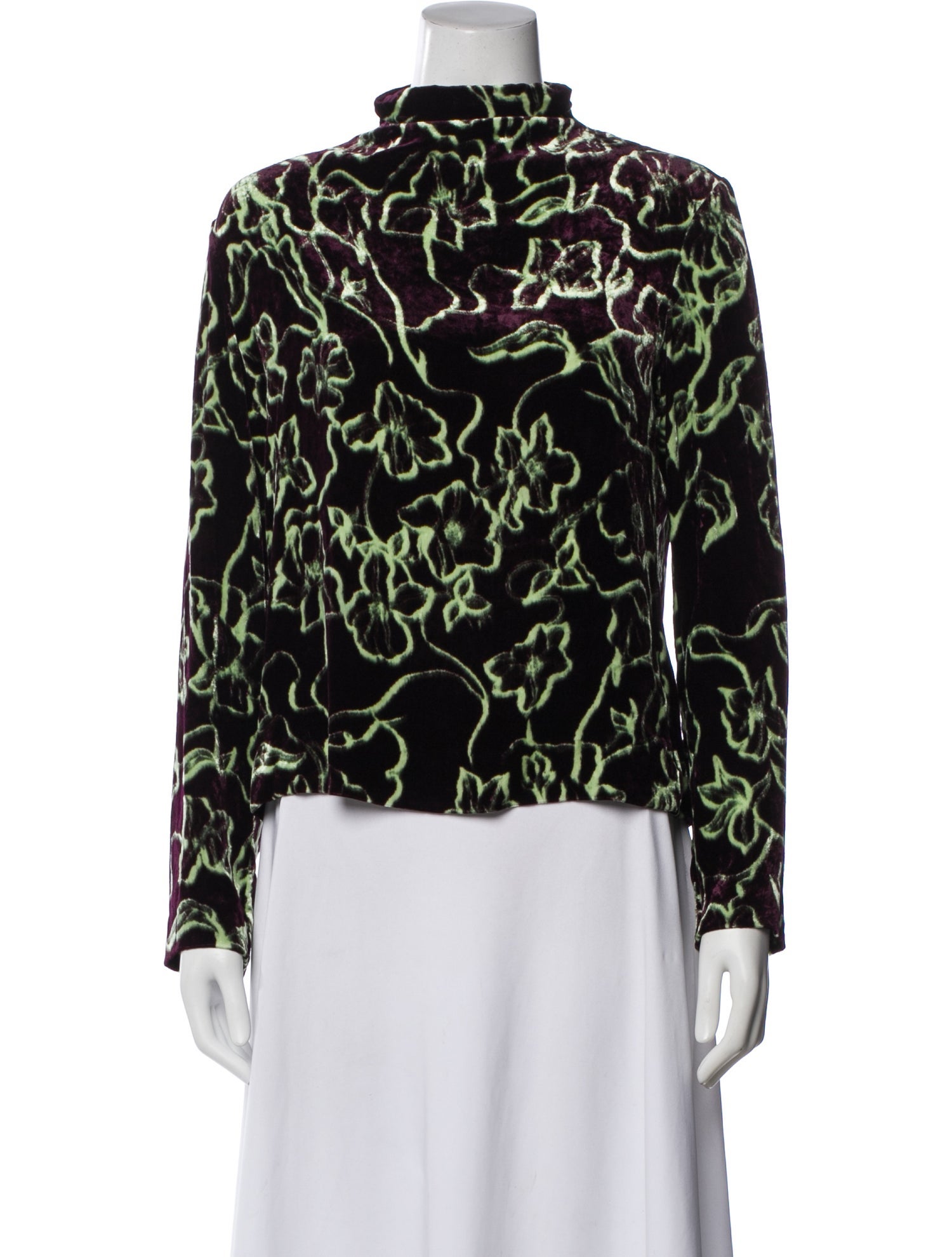 Dries Van Noten Floral Print Turtleneck Top