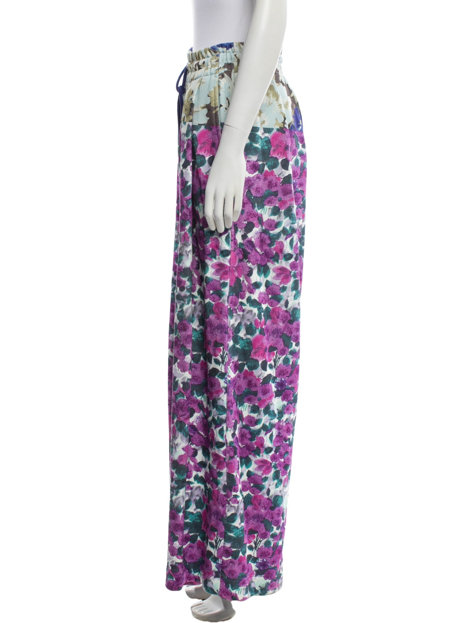 Dries Van Noten Floral Print Wide Leg Pants