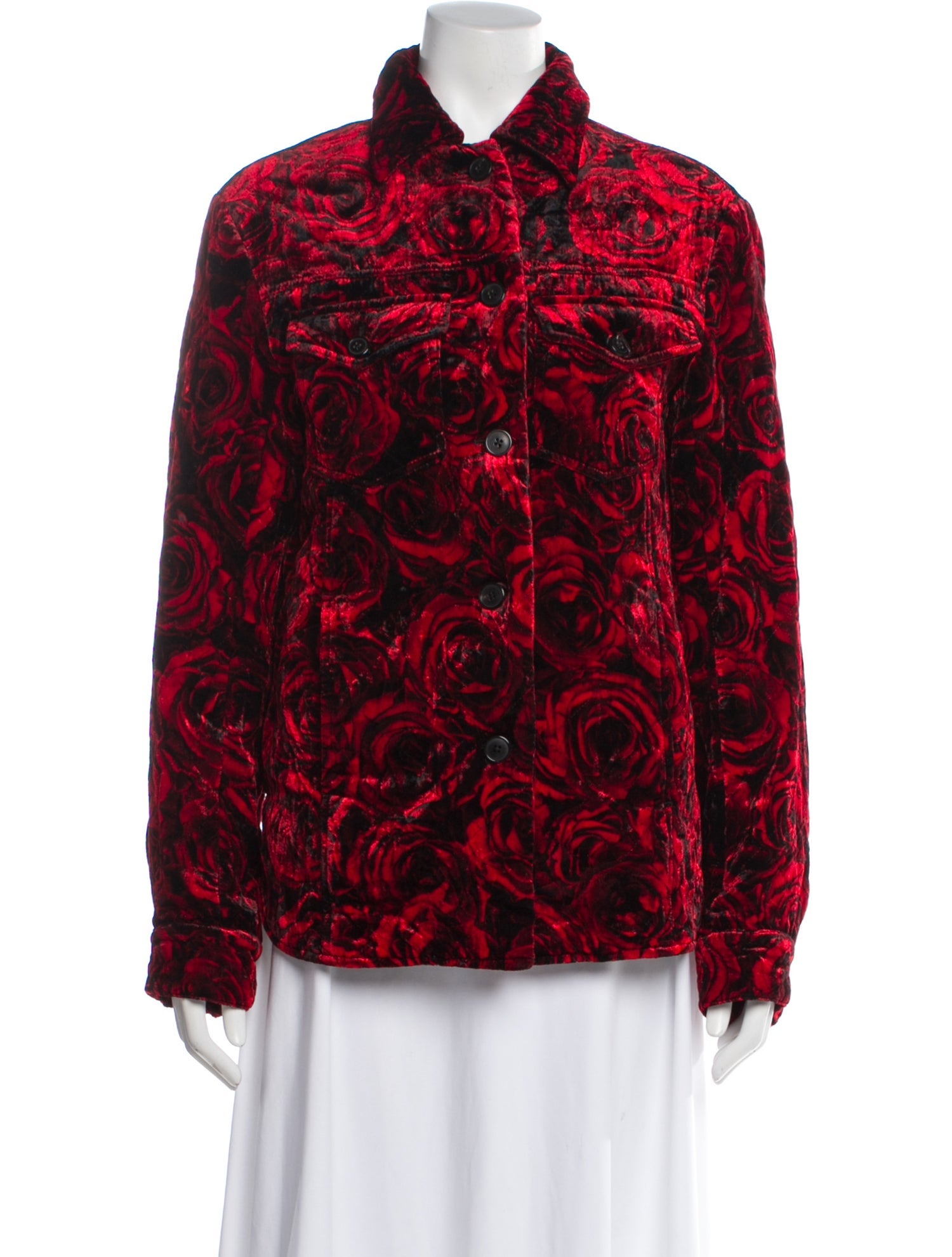 Dries Van Noten Floral Print Faux Fur Jacket