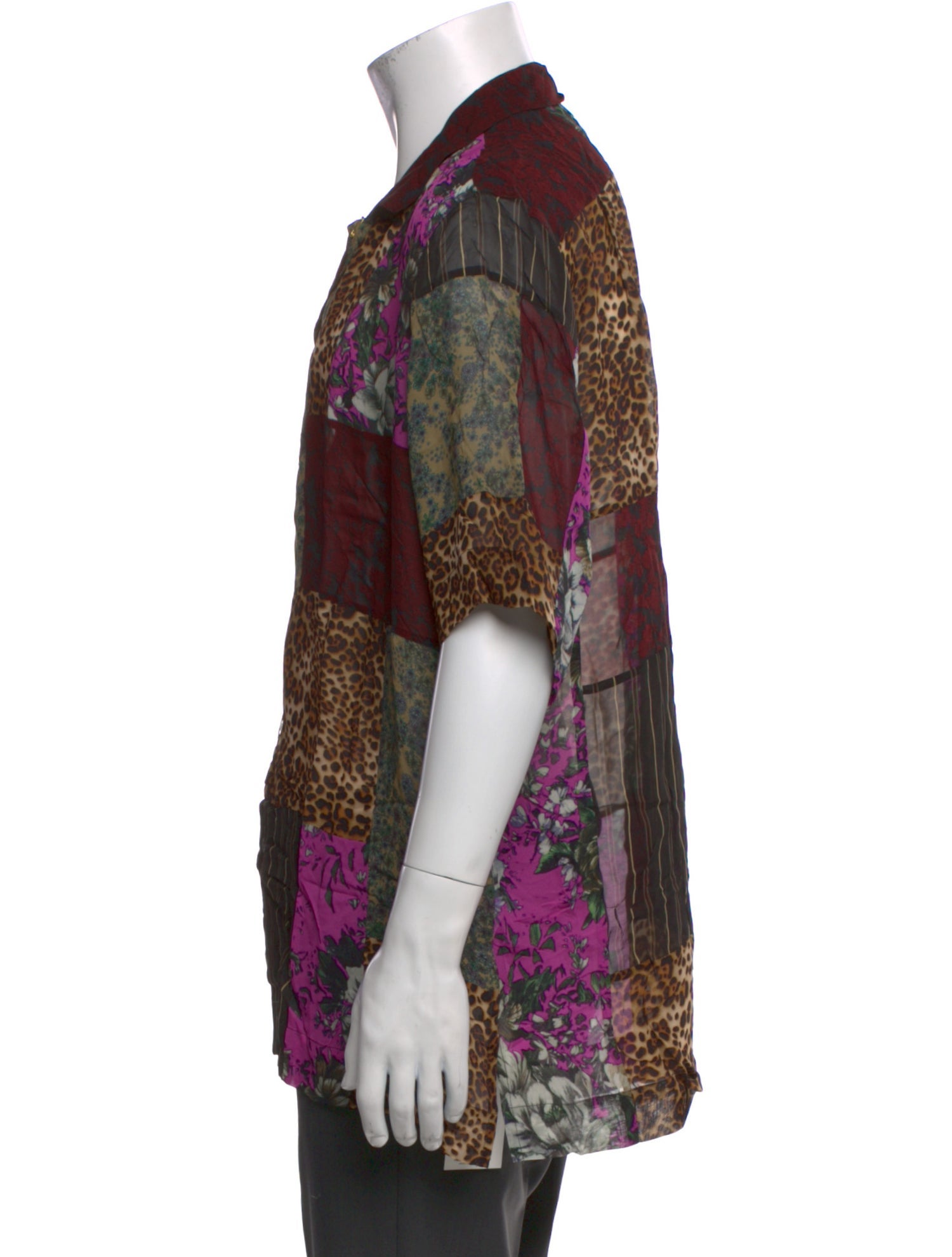 Dries Van Noten Animal Print Short Sleeve Shirt