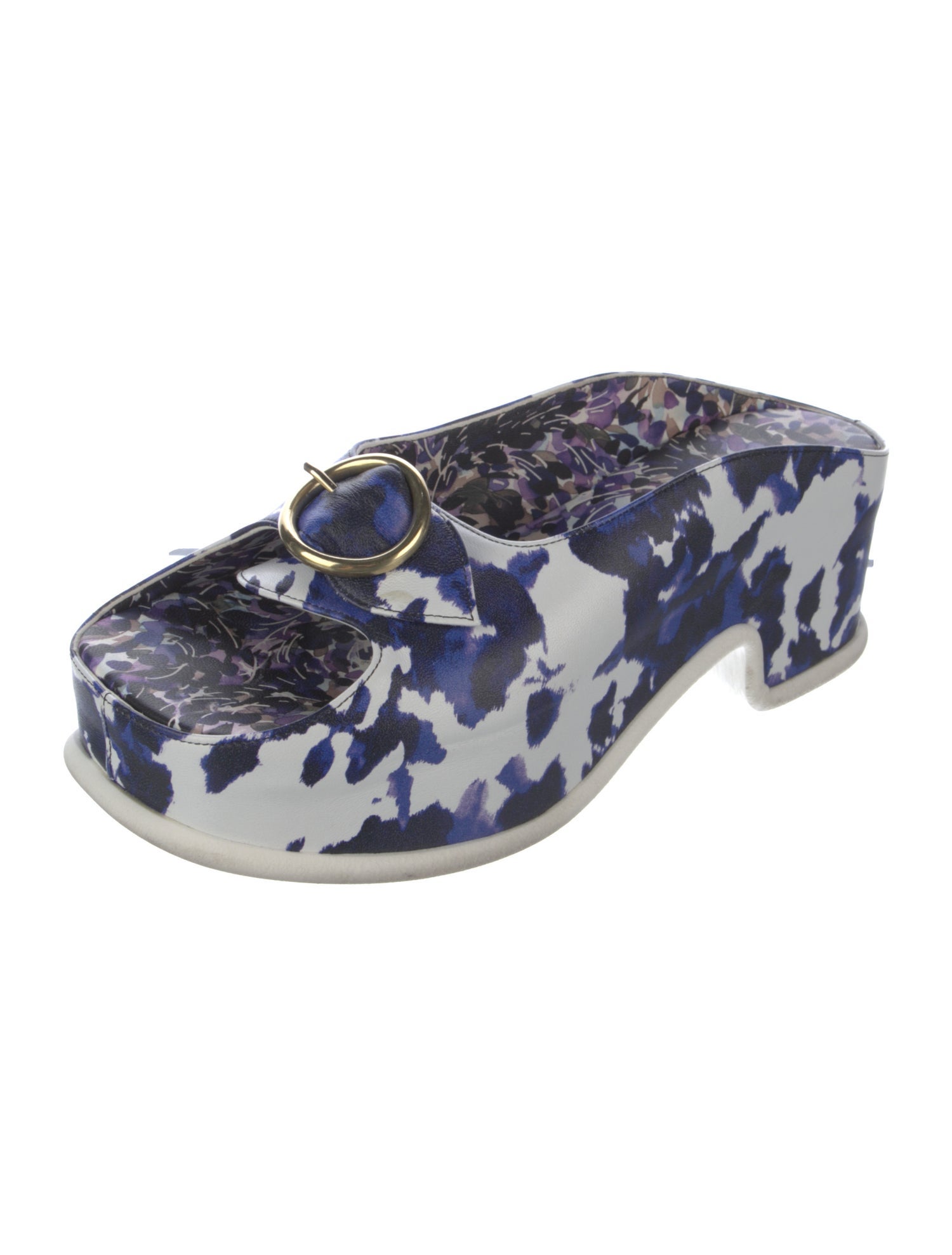 Dries Van Noten Leather Printed Sandals