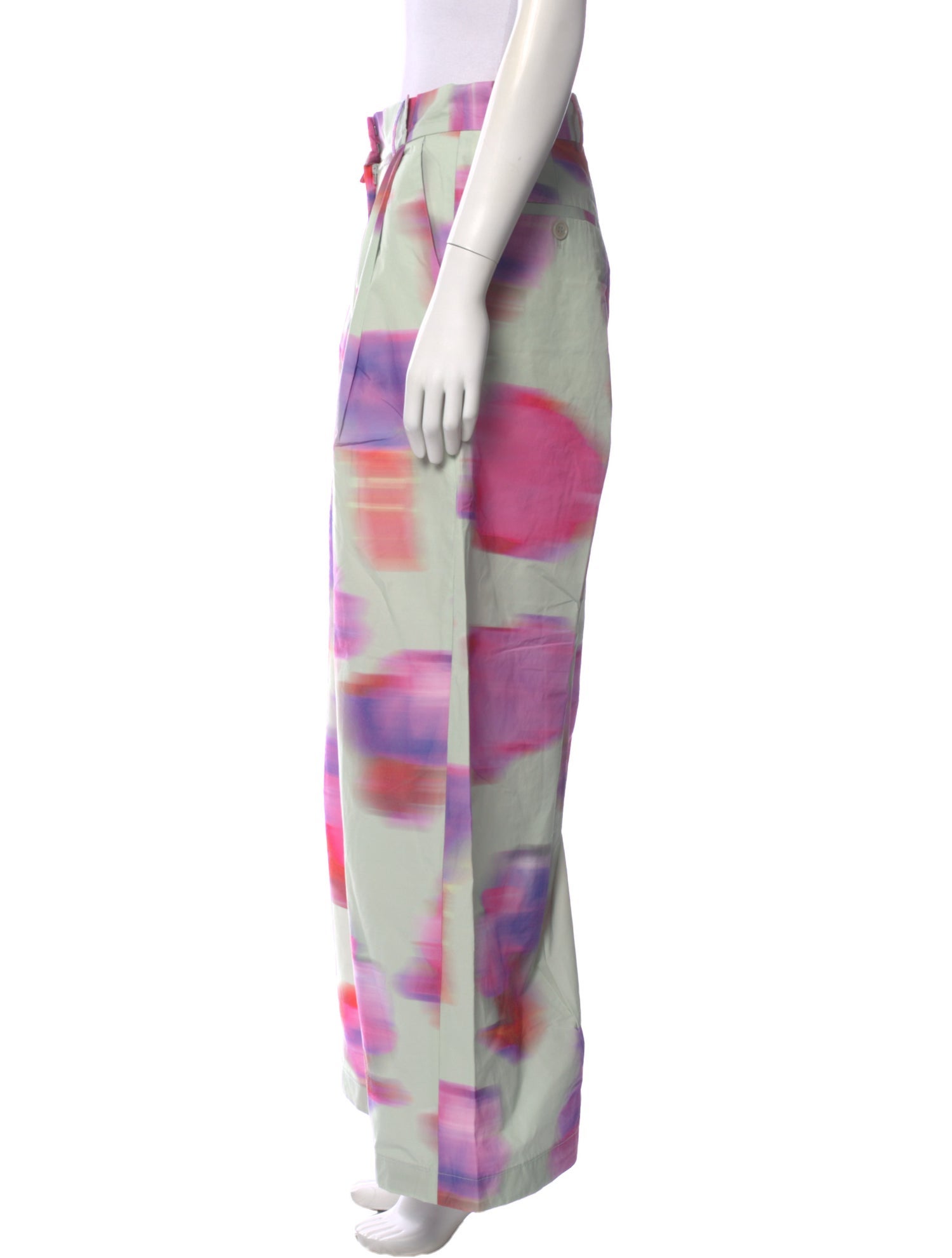 Dries Van Noten Tie-Dye Print Wide Leg Pants