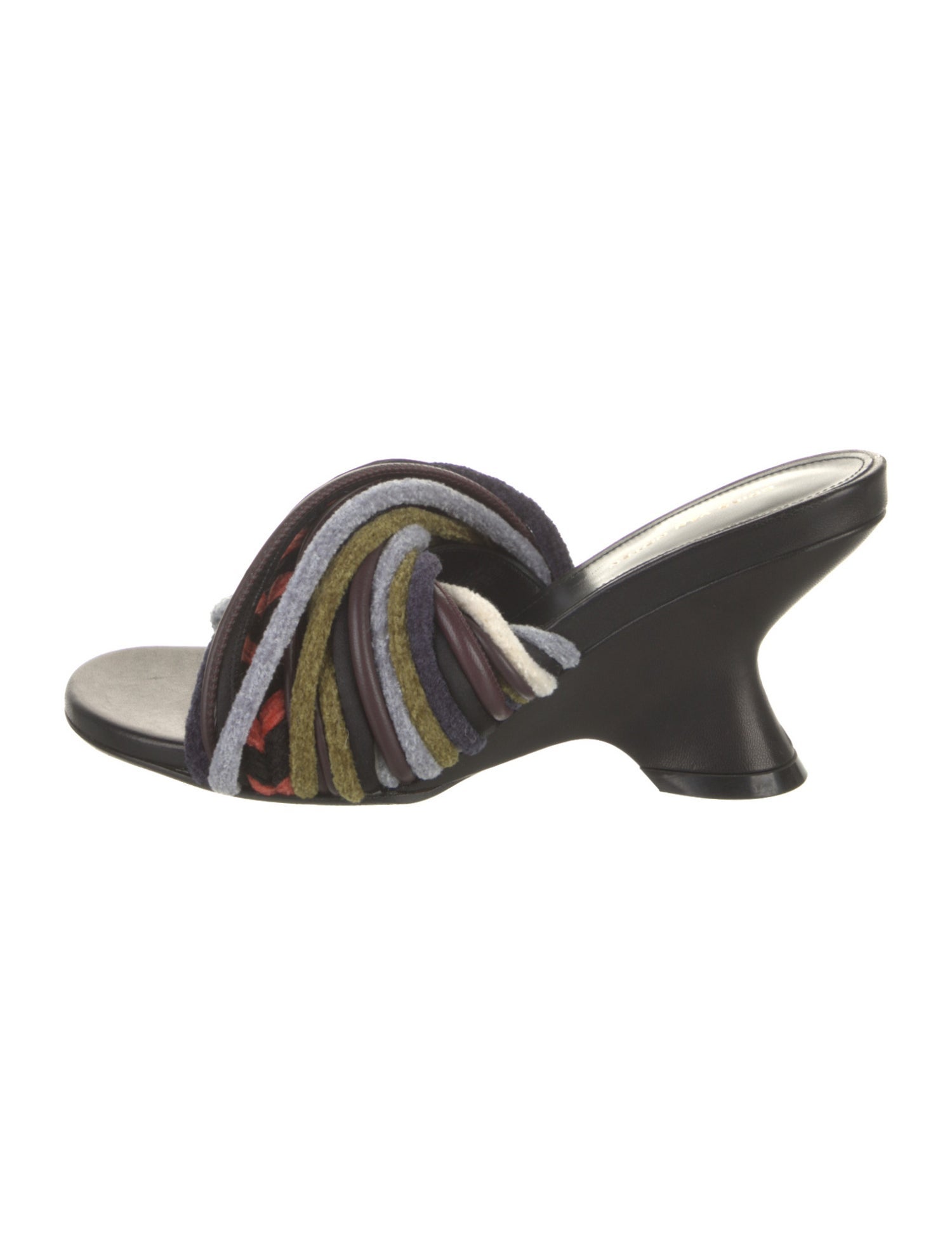 Dries Van Noten Striped Braided Accents Slides