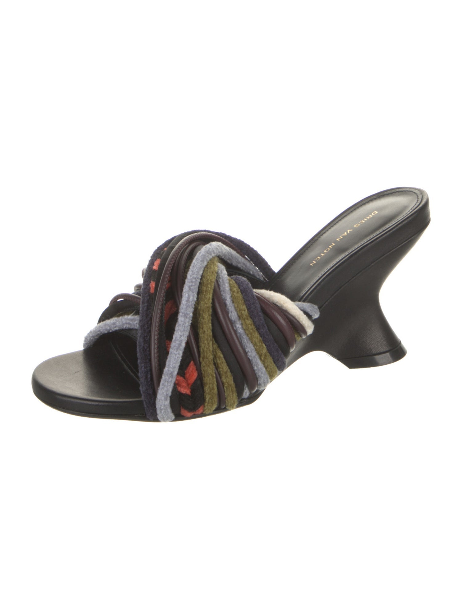Dries Van Noten Striped Braided Accents Slides