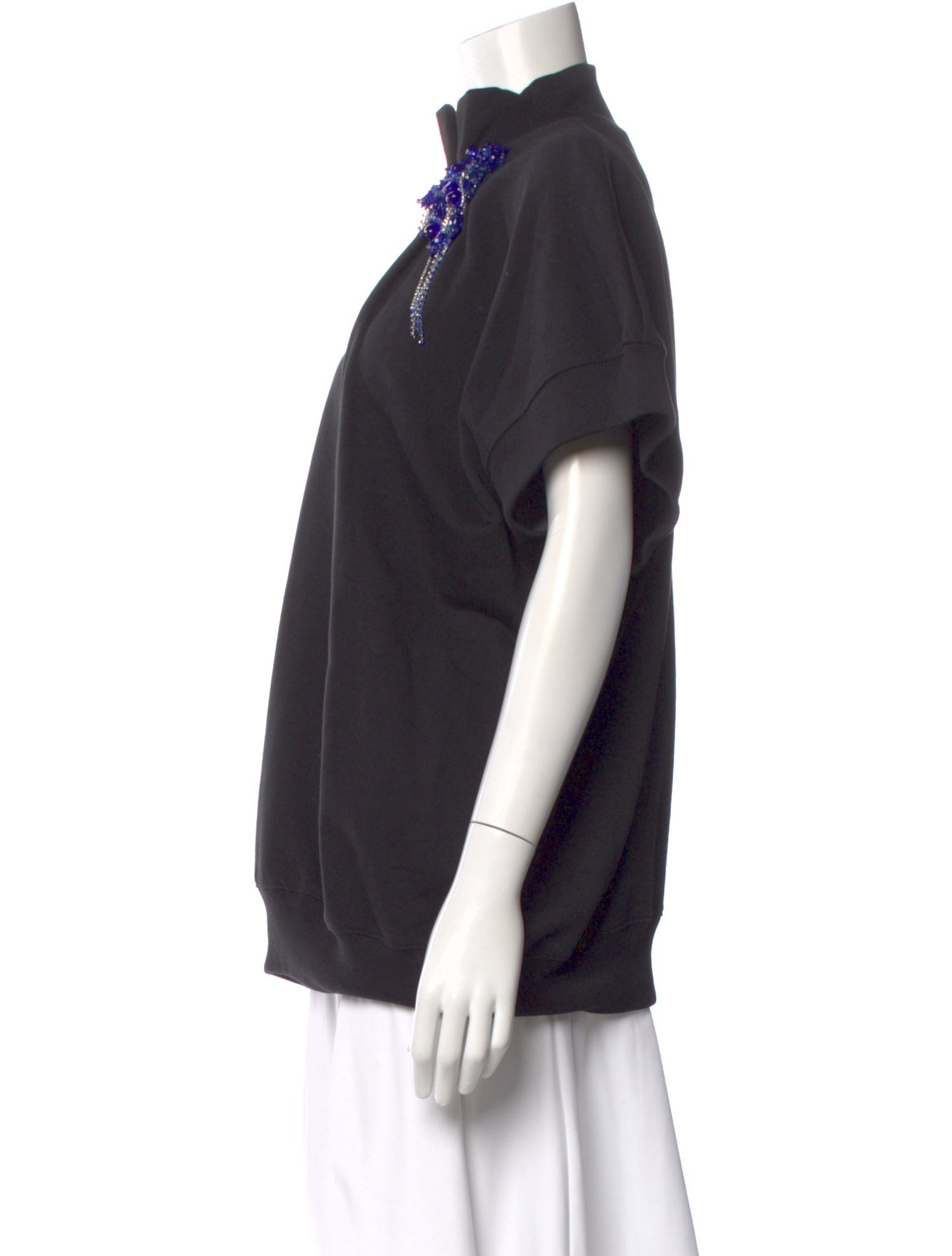 Dries Van Noten Mock Neck Short Sleeve Sweatshirt
