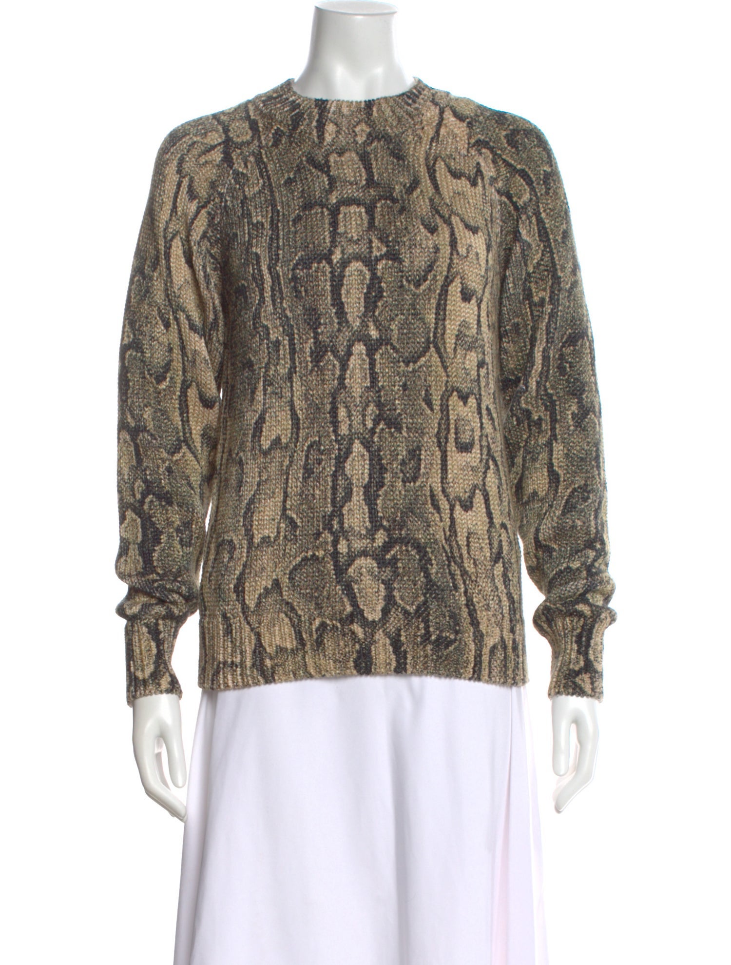 Dries Van Noten Animal Print Crew Neck Sweater
