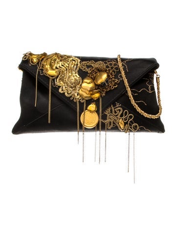 Pre-owned Dries Van Noten Velvet Clutch In Black