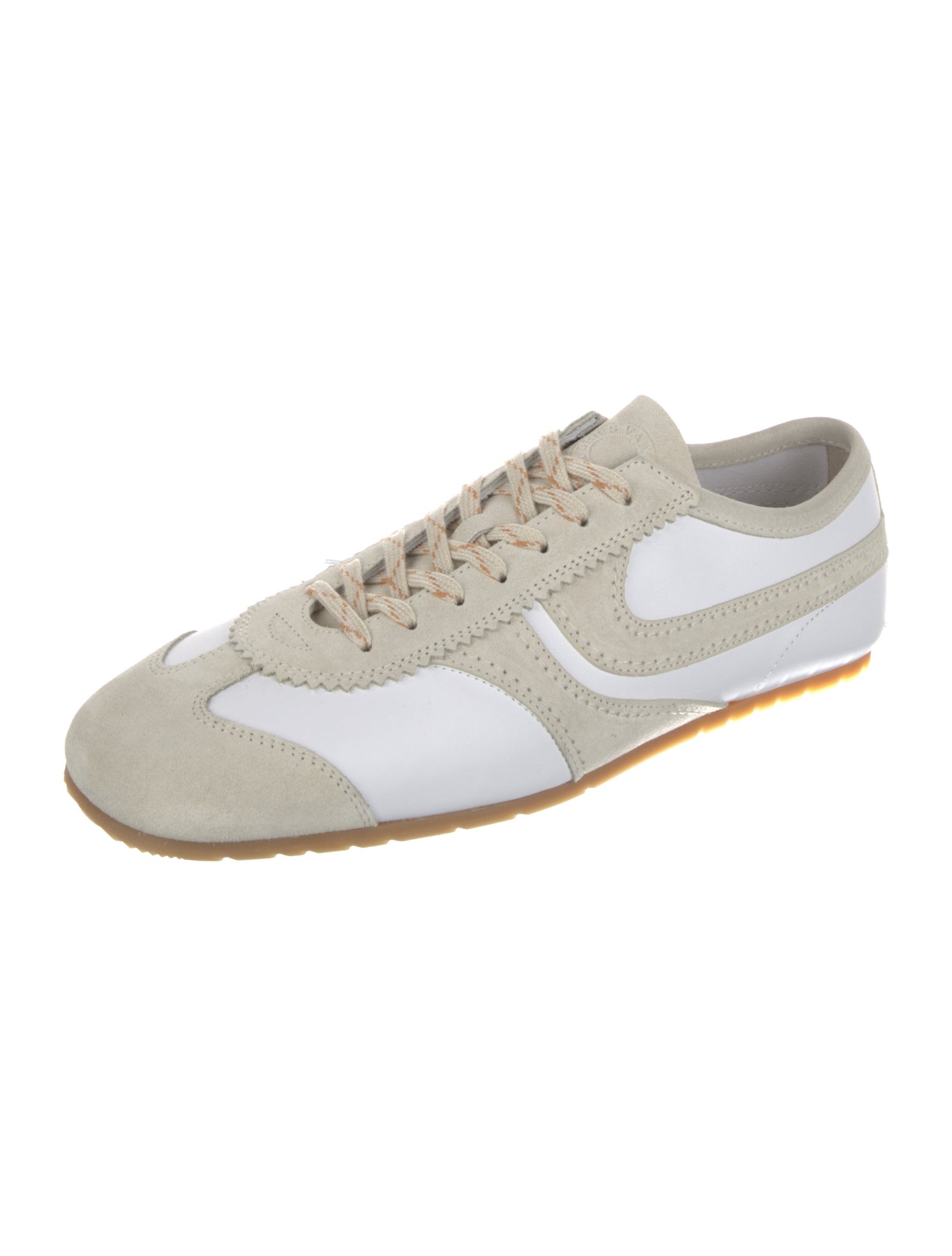 Dries Van Noten Leather Colorblock Pattern Sneakers