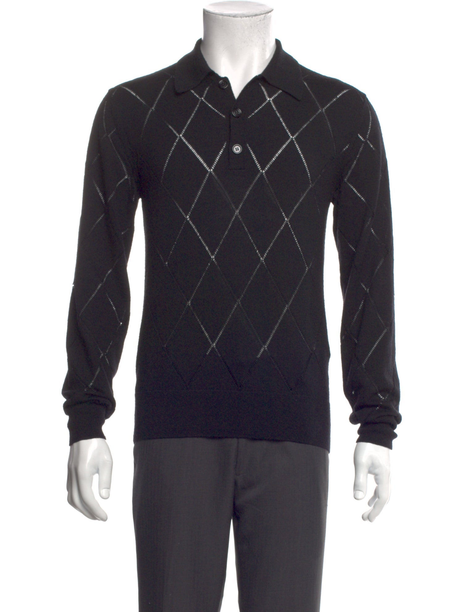 Dries Van Noten Wool Collar Polo Sweater