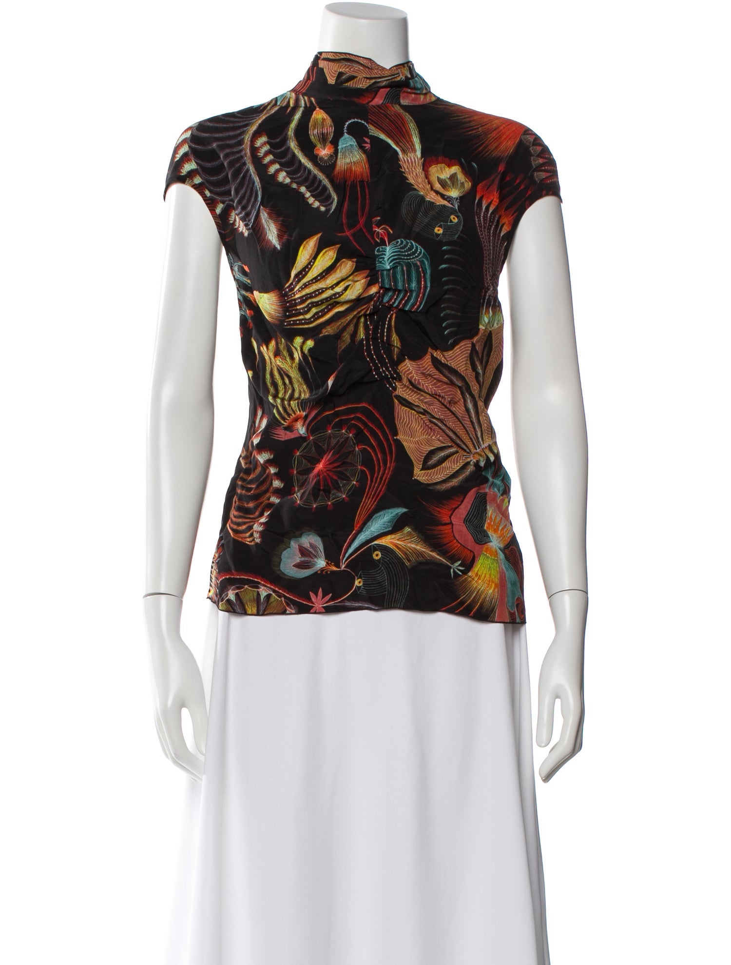 Dries Van Noten Silk Printed Top