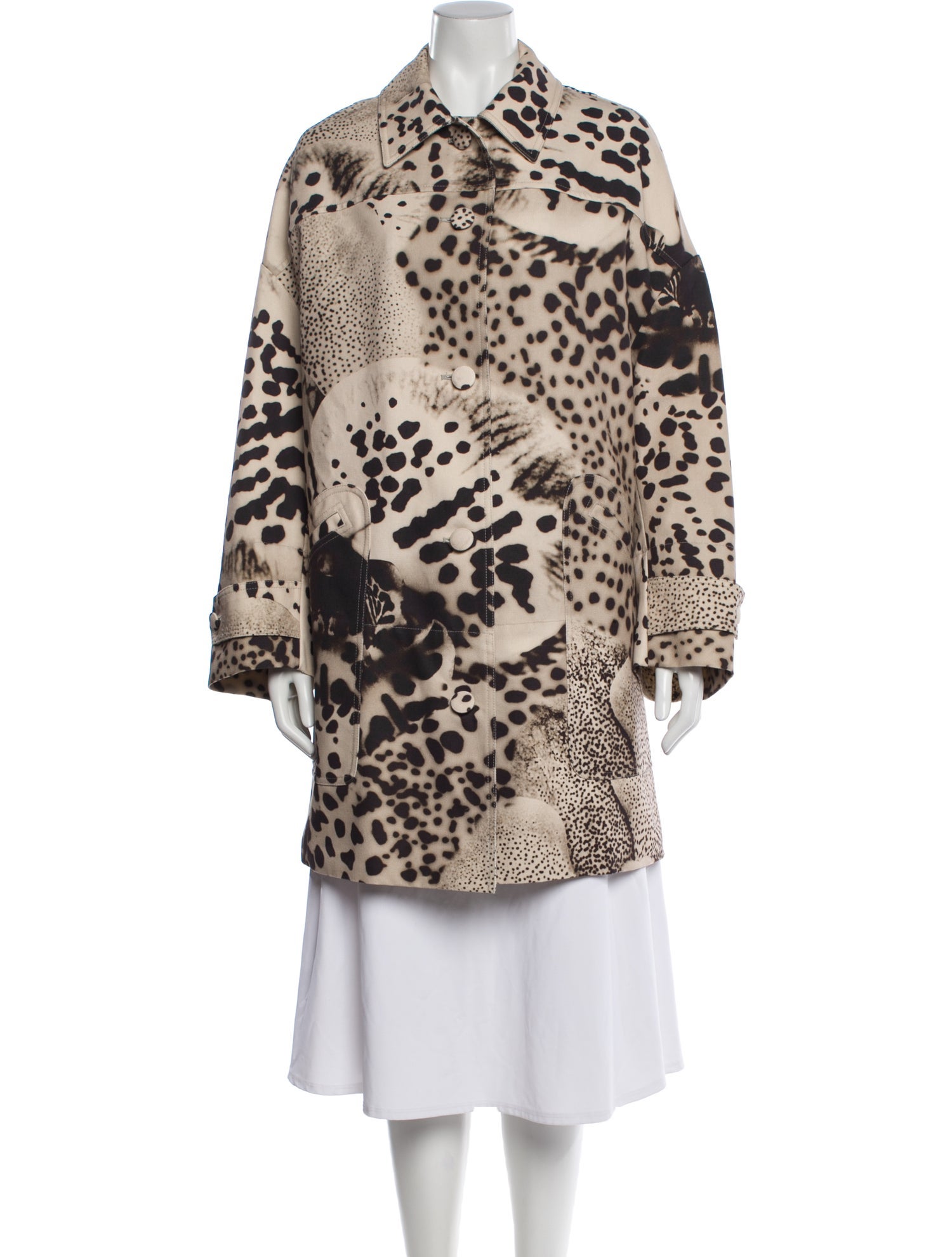 Dries Van Noten Animal Print Trench Coat
