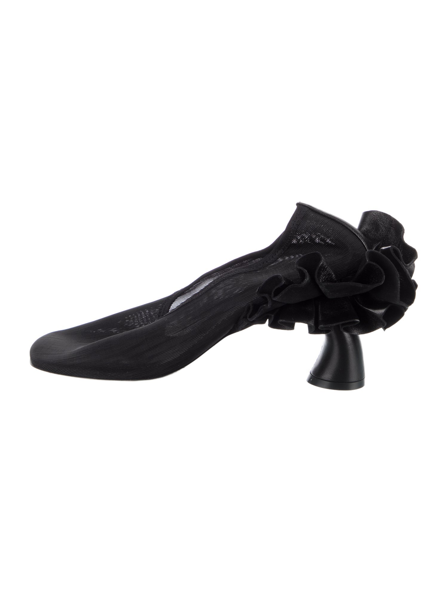 Dries Van Noten Mesh Ruffle Embellishment Pumps