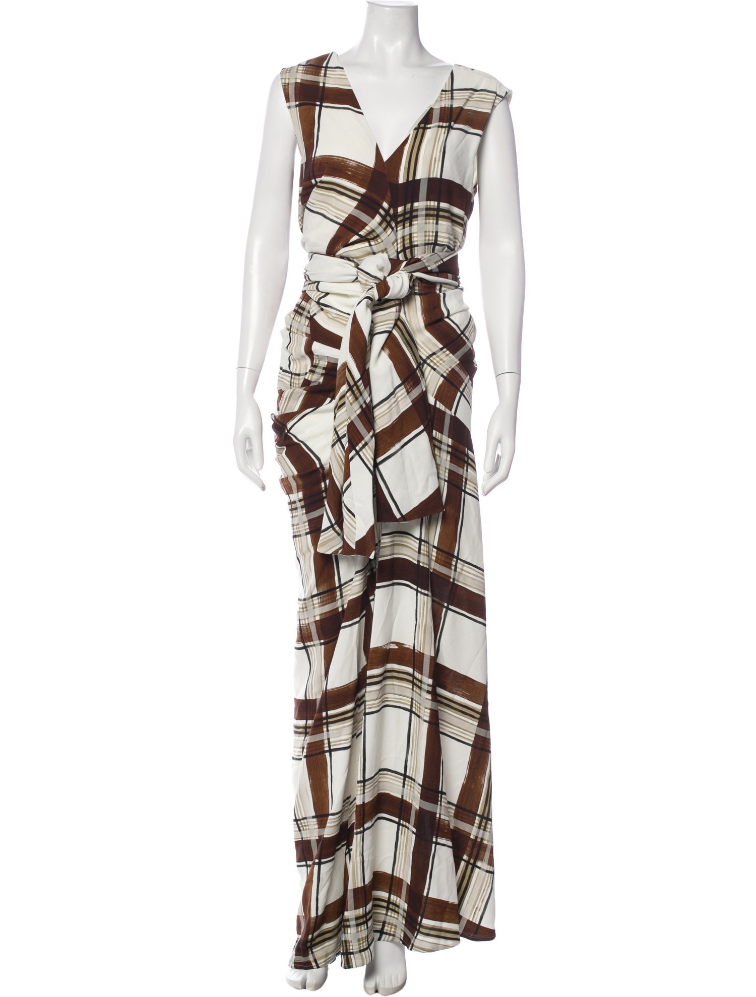 Dries Van Noten Plaid Print Long Dress w/ Tags