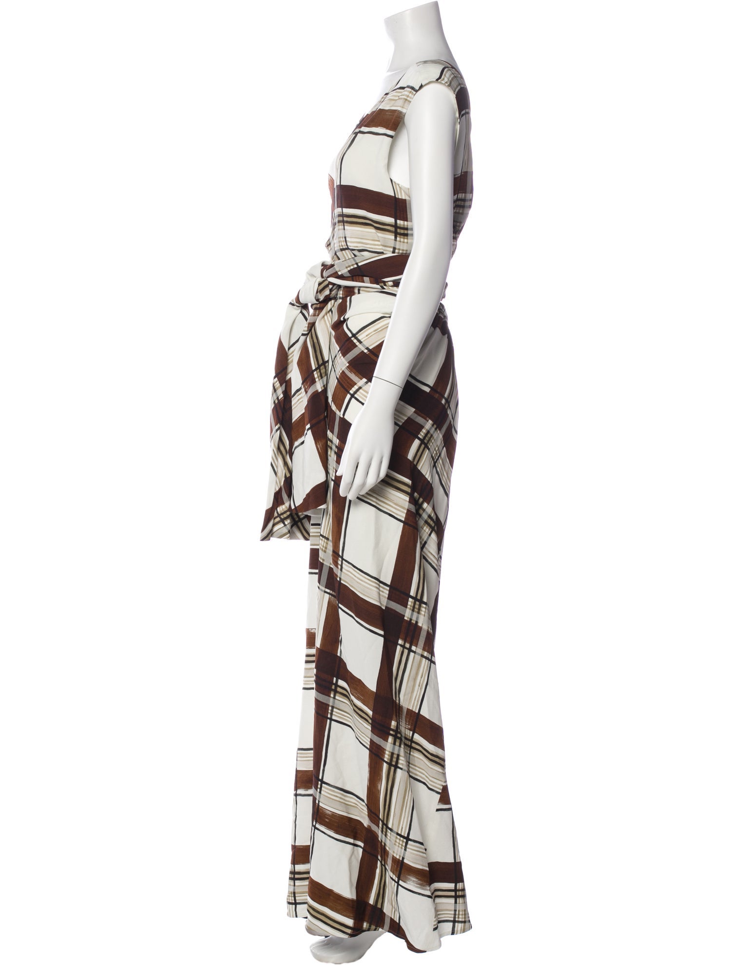 Dries Van Noten Plaid Print Long Dress w/ Tags