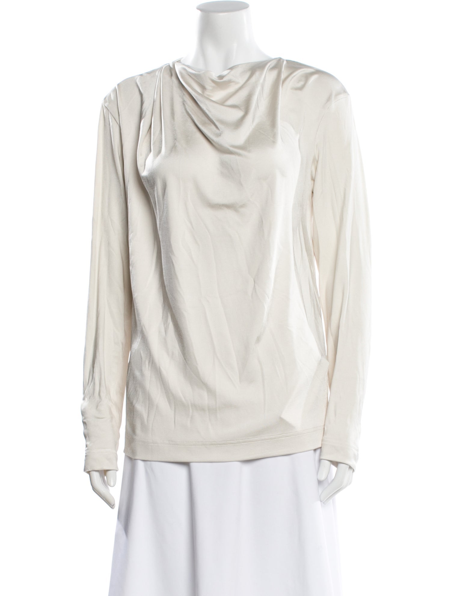 Dries Van Noten Cowl Neck Long Sleeve Blouse
