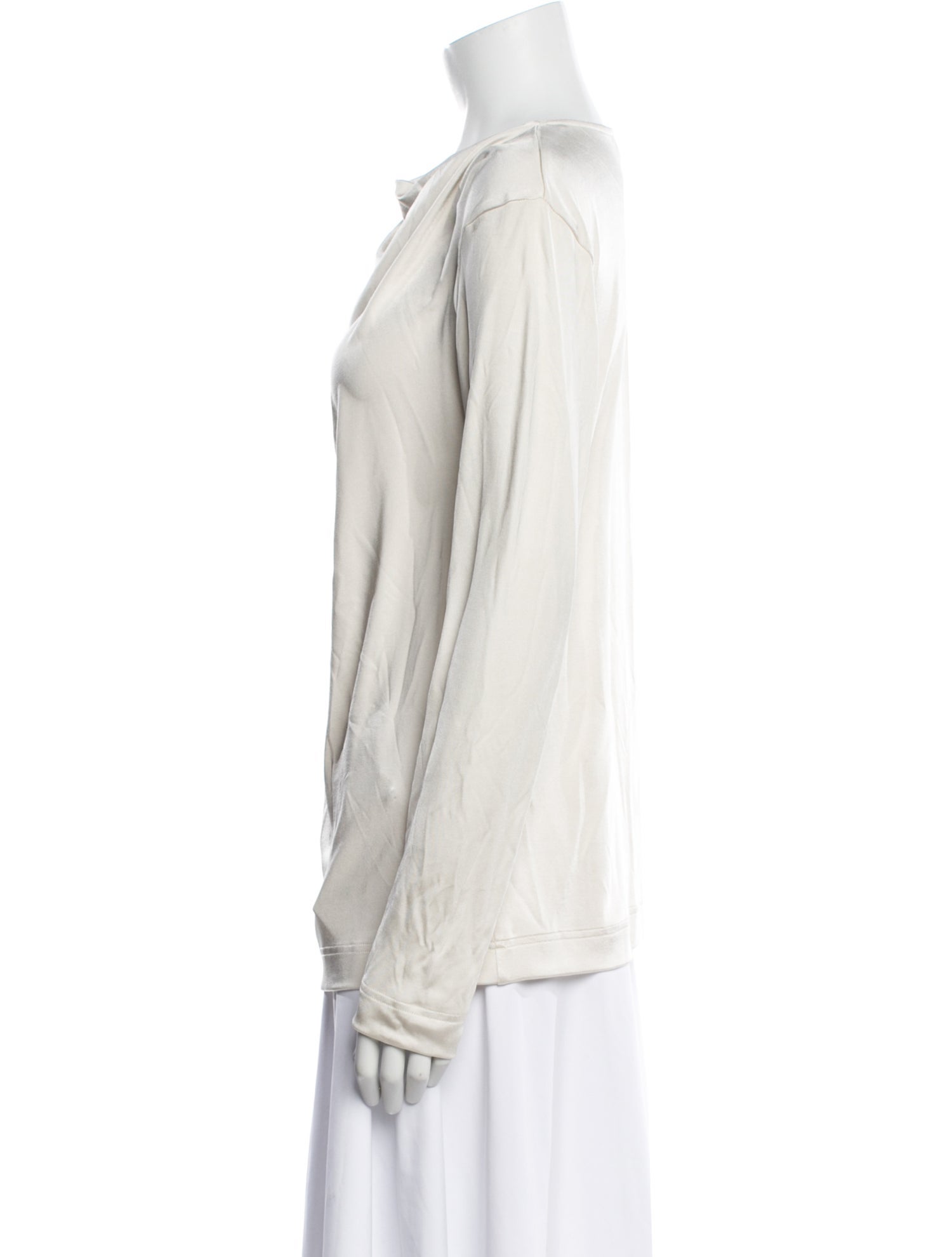 Dries Van Noten Cowl Neck Long Sleeve Blouse