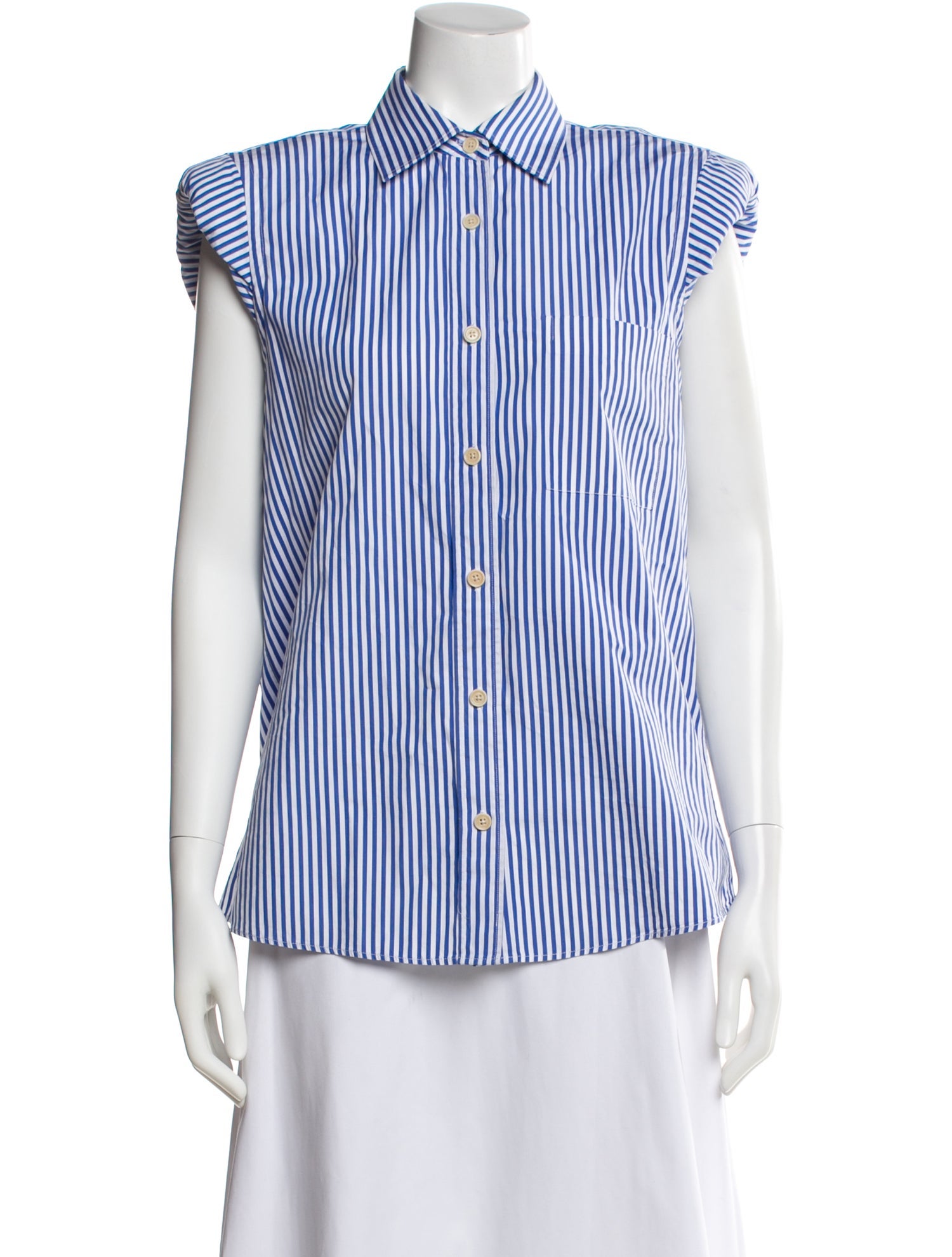 Dries Van Noten Striped Sleeveless Button-Up Top