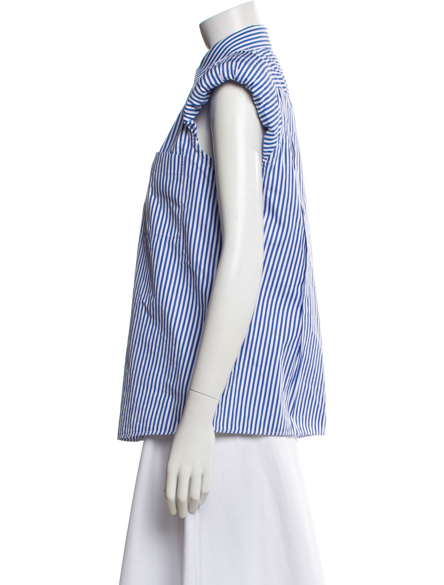 Dries Van Noten Striped Sleeveless Button-Up Top