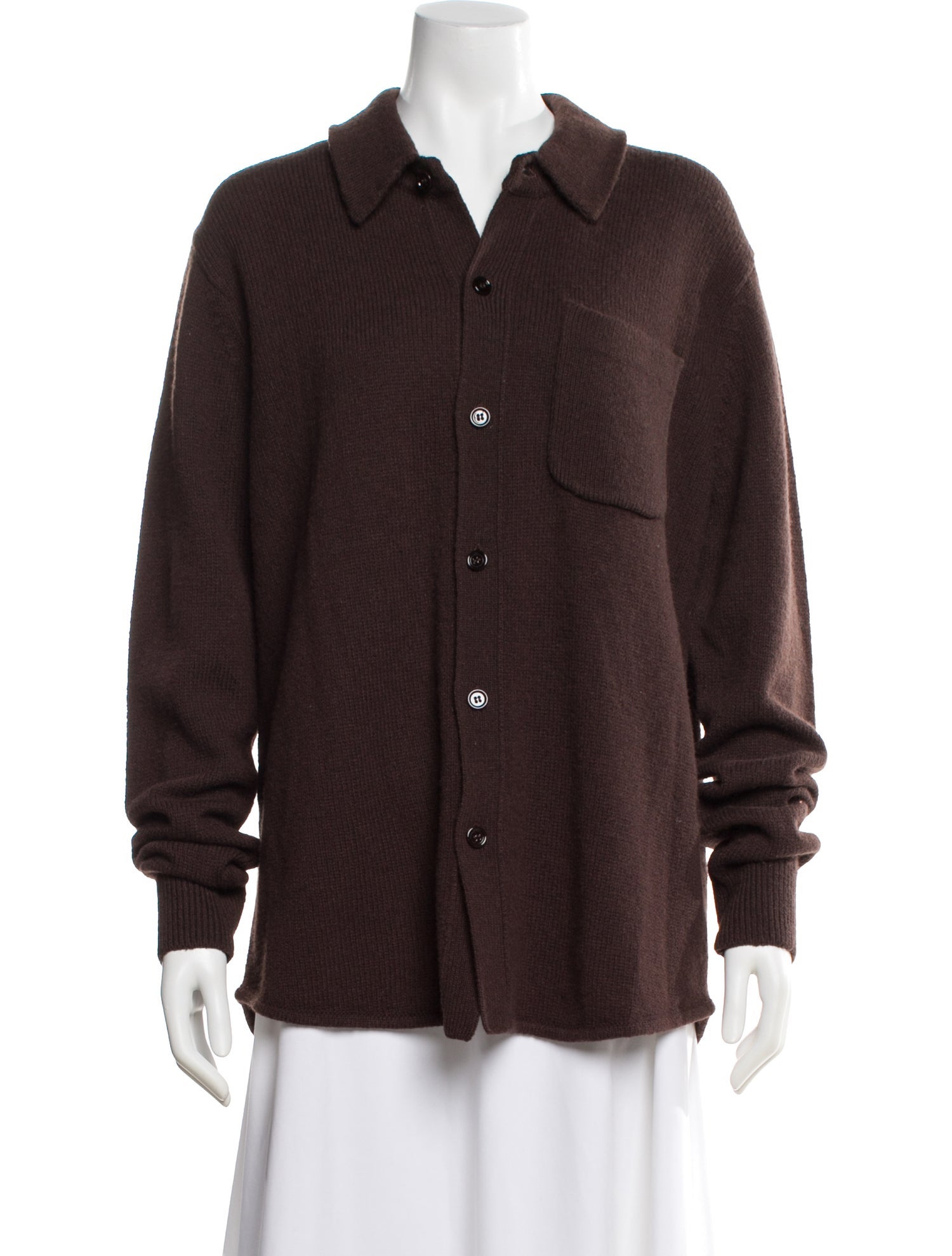 Dries Van Noten Virgin Wool Mock Neck Cardigan