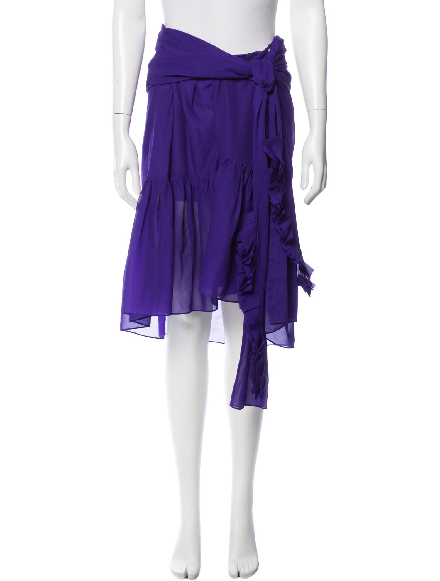 Dries Van Noten Silk Knee-Length Skirt