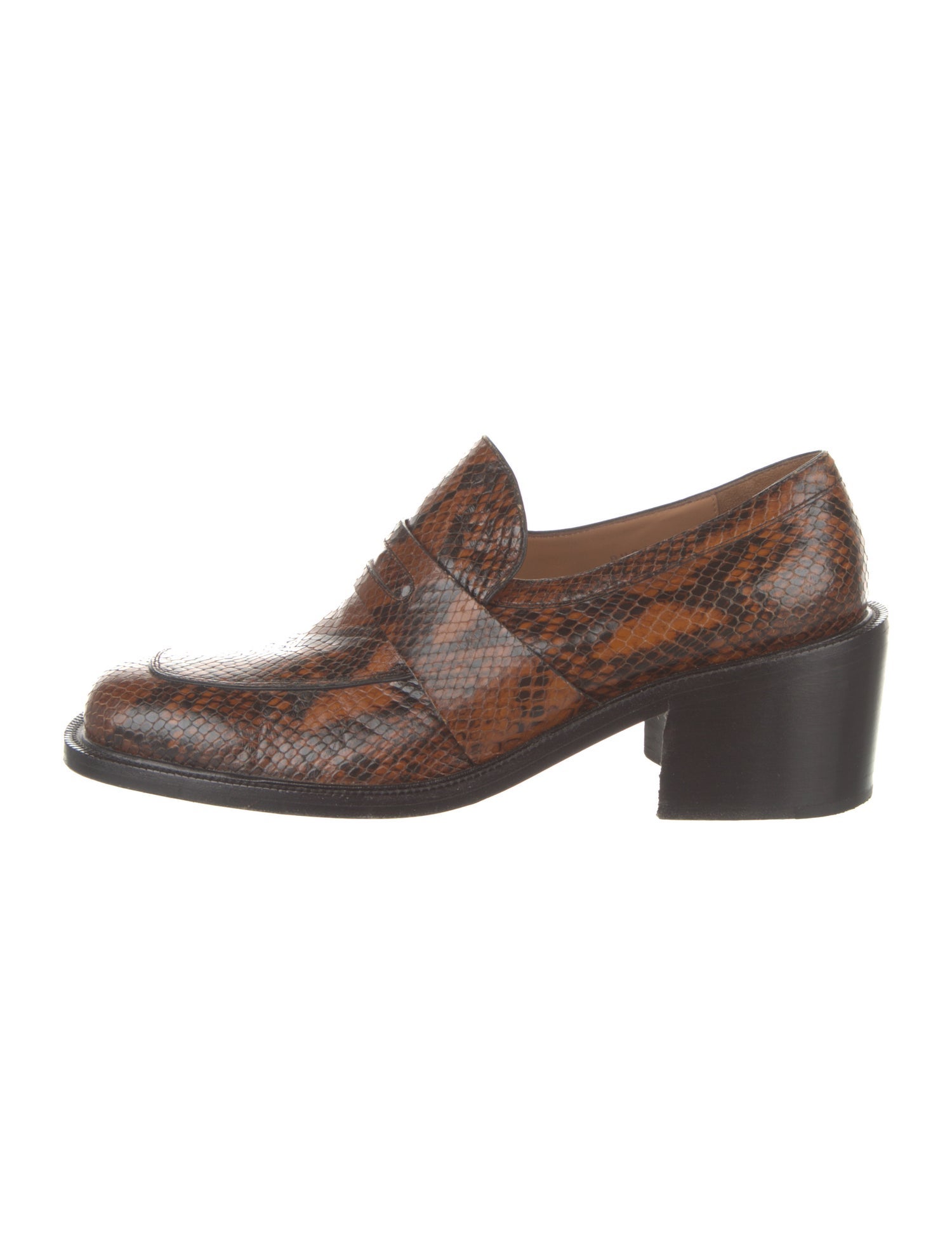 Dries Van Noten Embossed Leather Animal Print Loafers