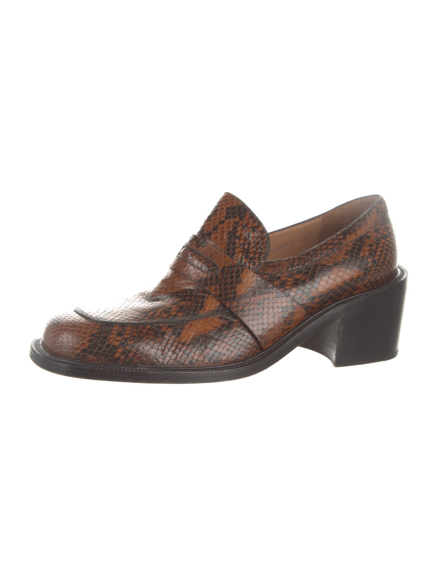 Dries Van Noten Embossed Leather Animal Print Loafers
