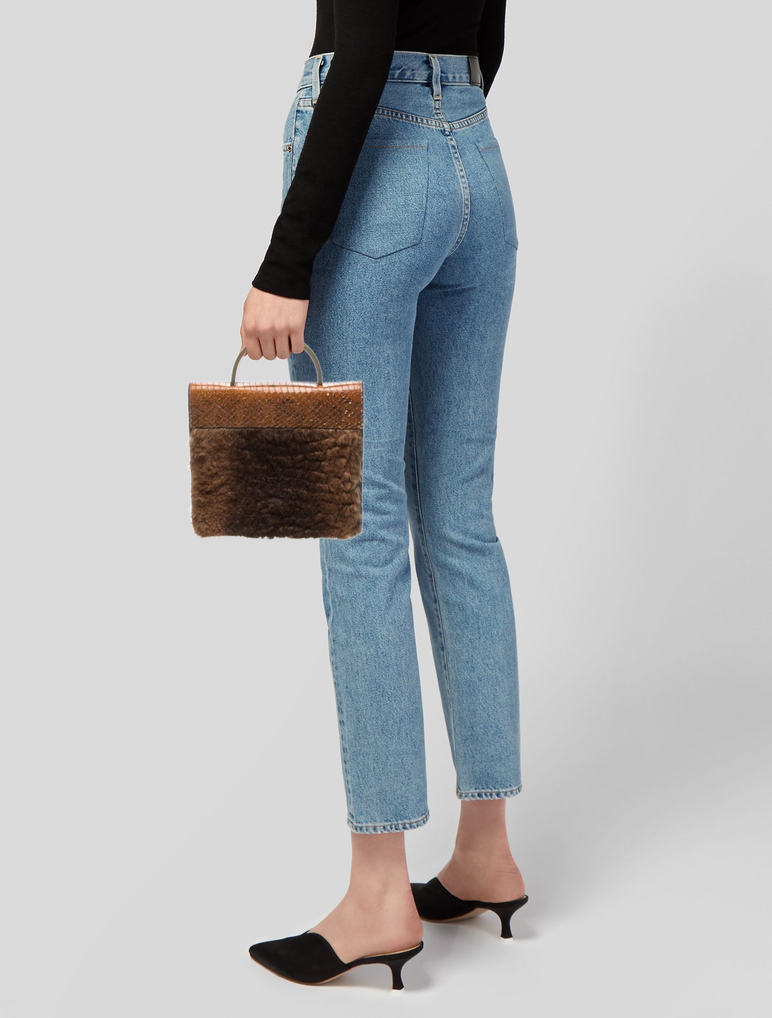 Dries Van Noten Leather Top Handle Bag
