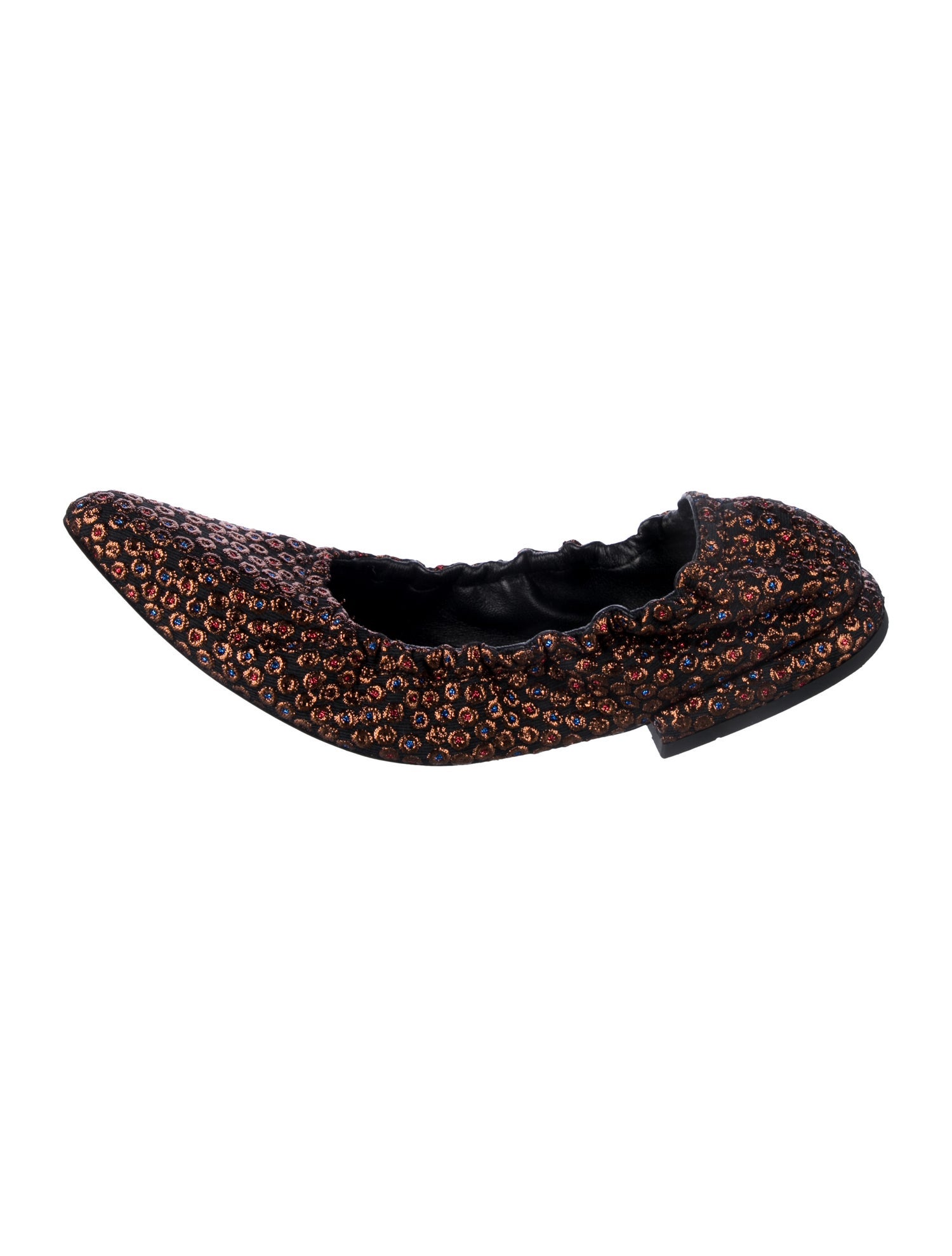 Dries Van Noten Printed Glitter Accents Ballet Flats