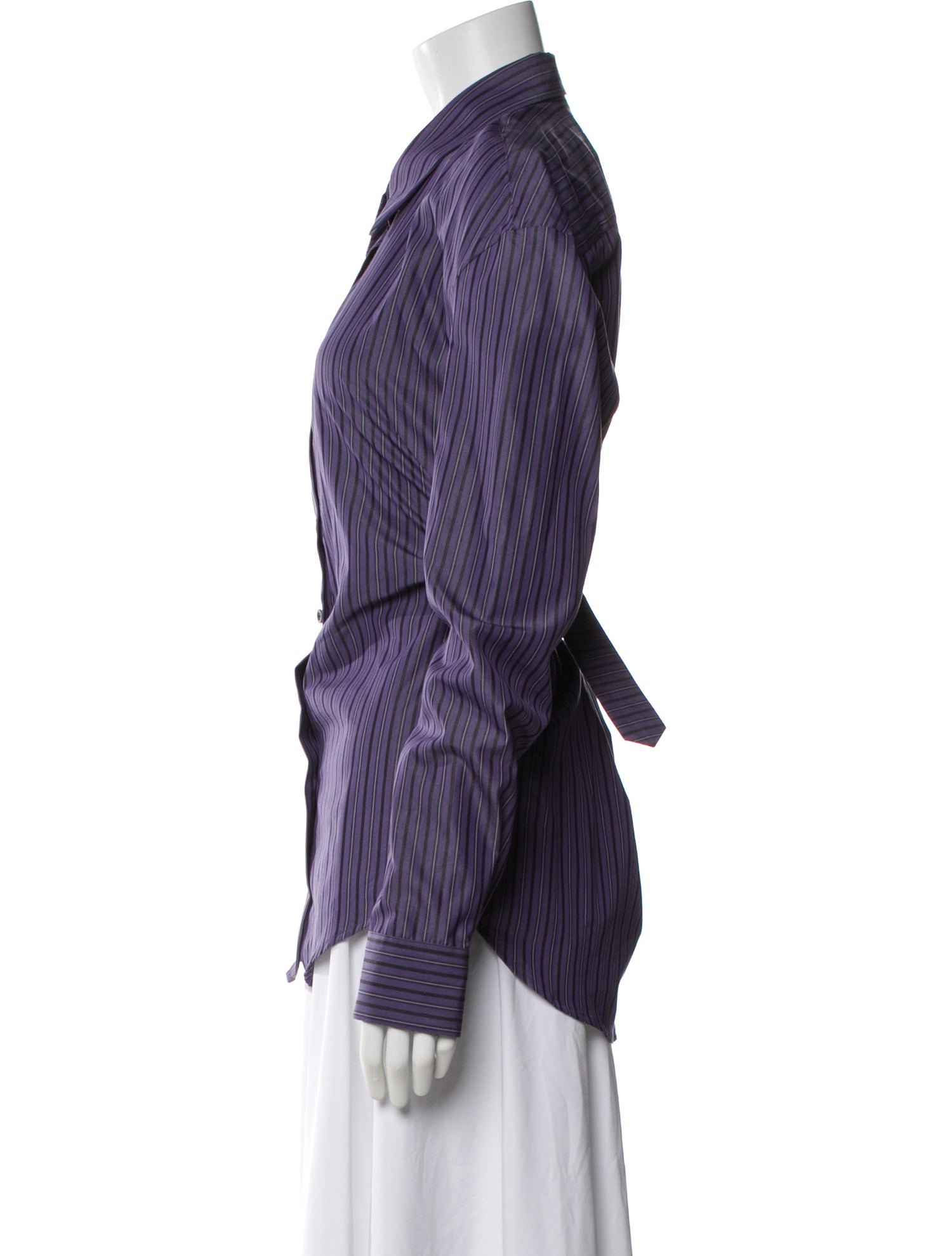 Dries Van Noten Striped Long Sleeve Blouse