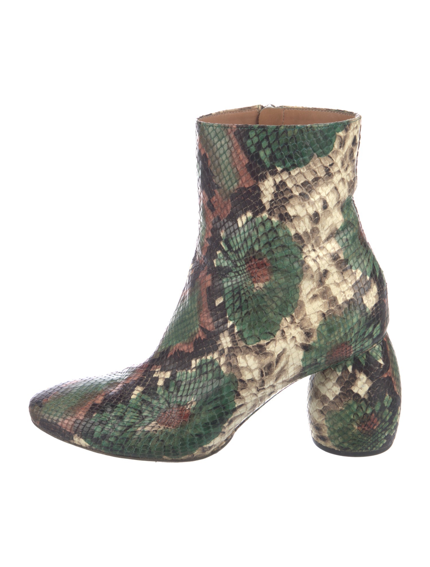 Dries Van Noten Snakeskin Printed Sock Boots