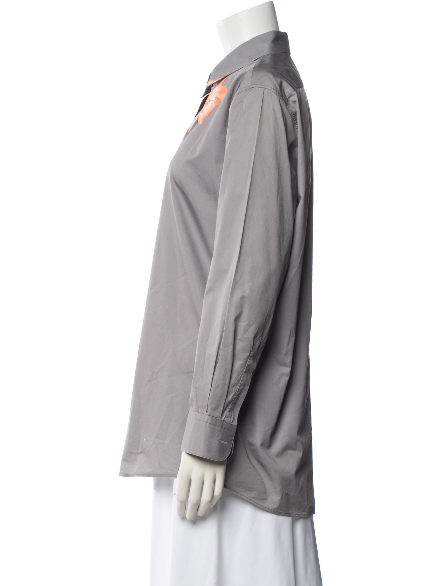 Dries Van Noten Floral Print Long Sleeve Button-Up Top