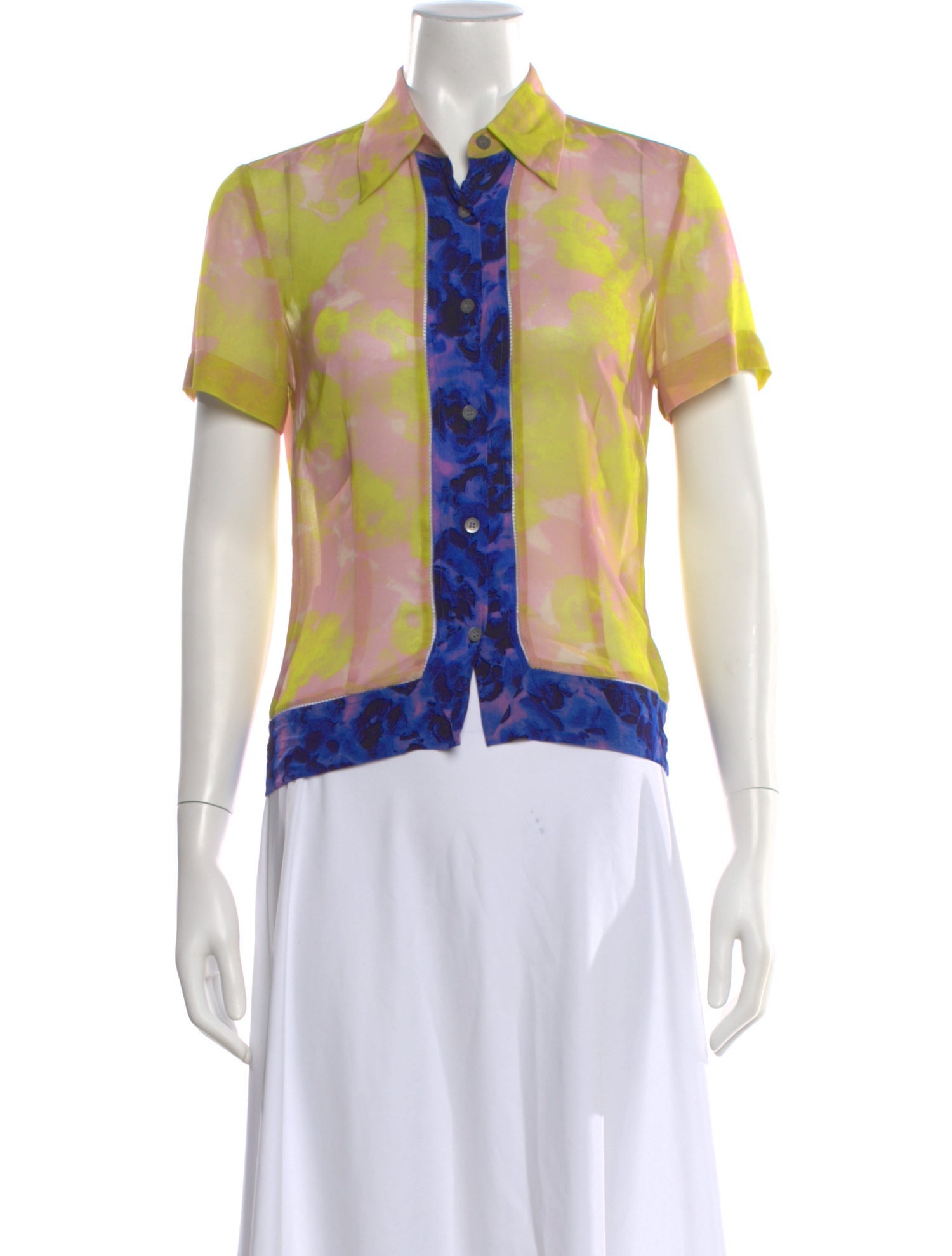 Dries Van Noten Printed Short Sleeve Blouse
