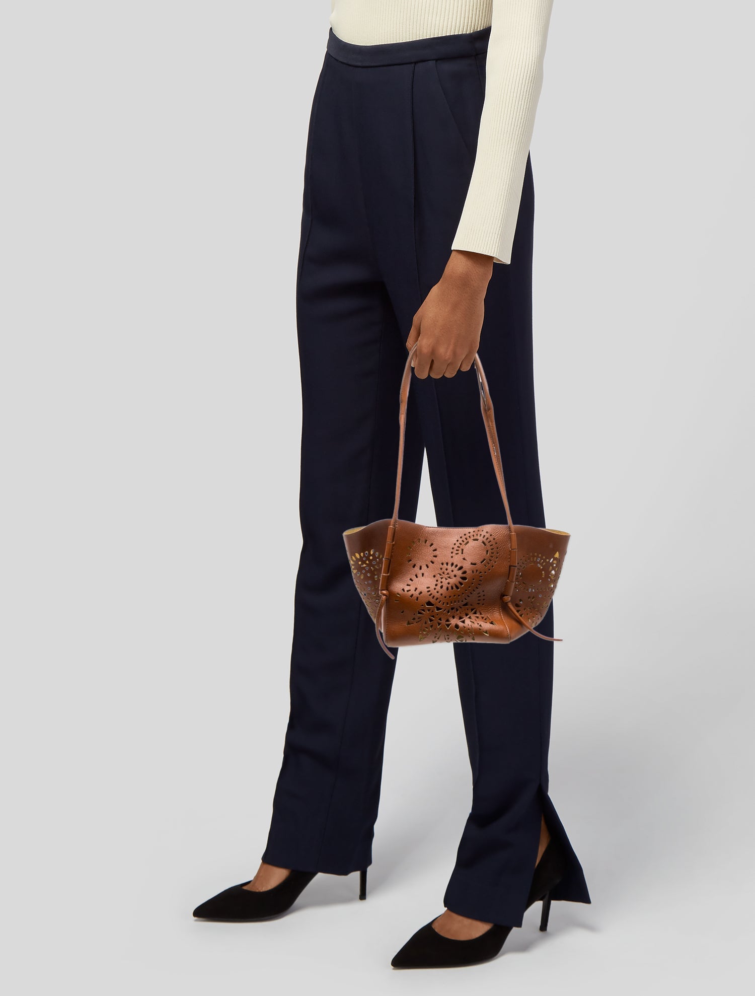 Dries Van Noten Leather-trimmed canvas shoulder bag Dries Van 新品