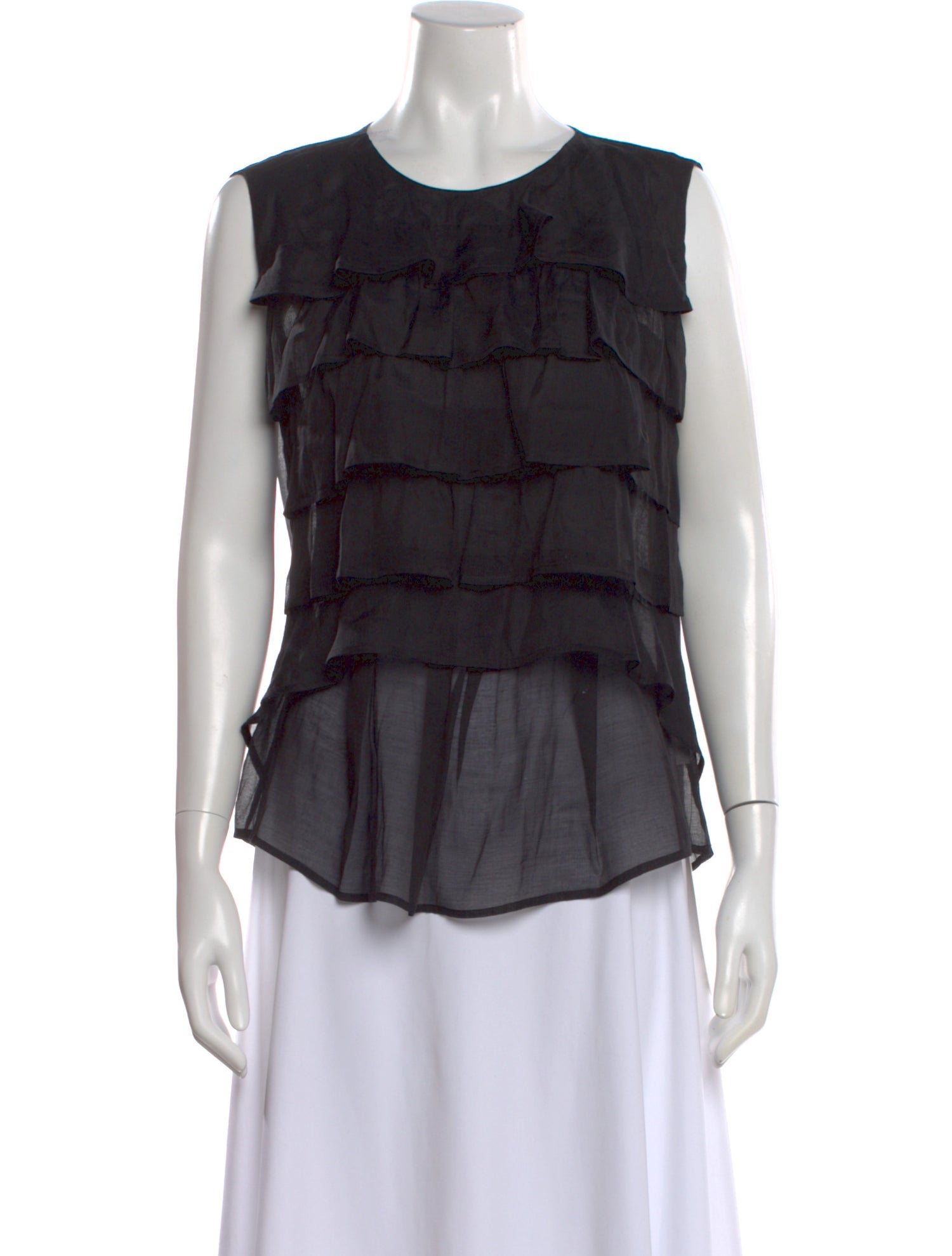 Dries Van Noten Crew Neck Sleeveless Blouse
