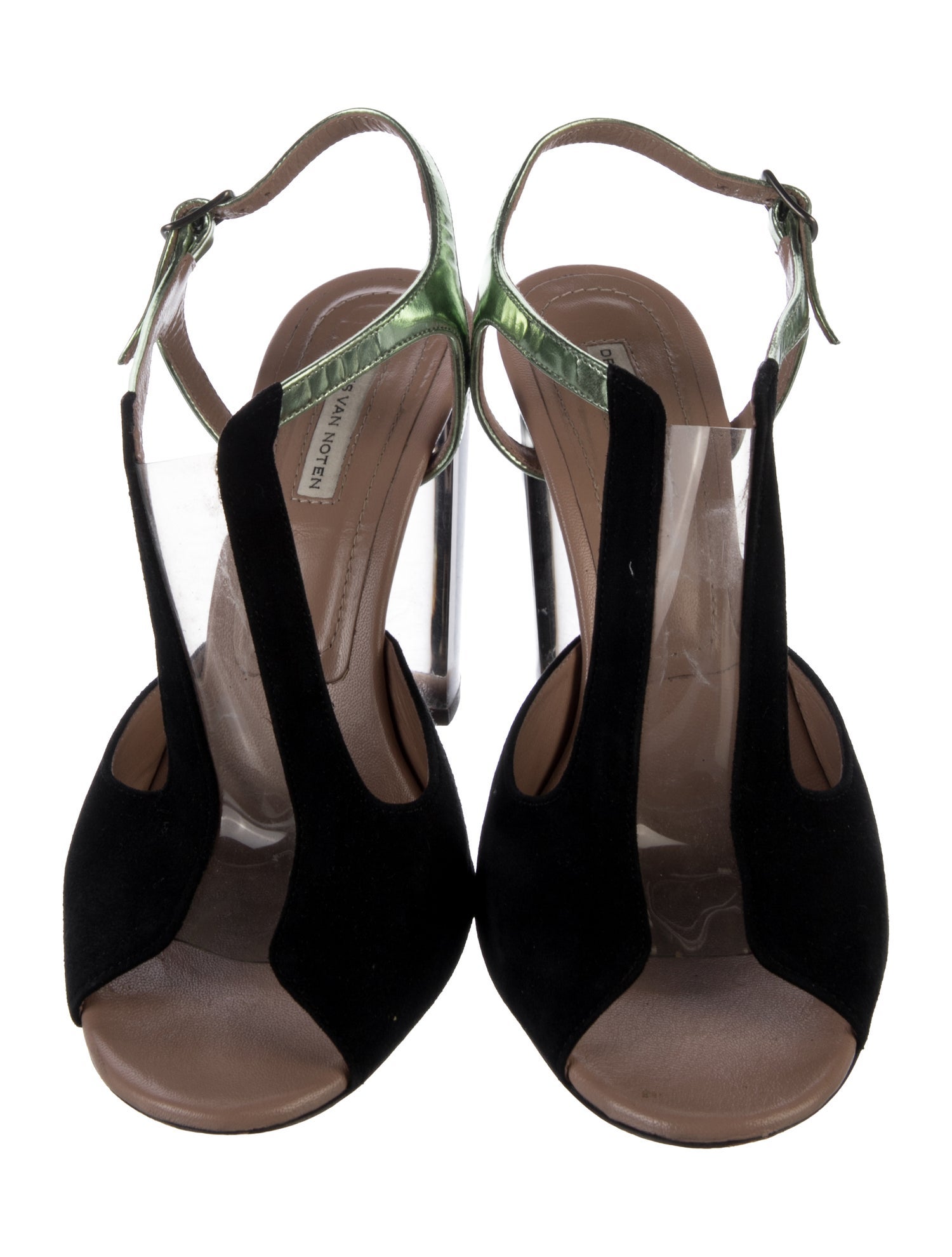 Dries Van Noten Suede T-Strap Sandals