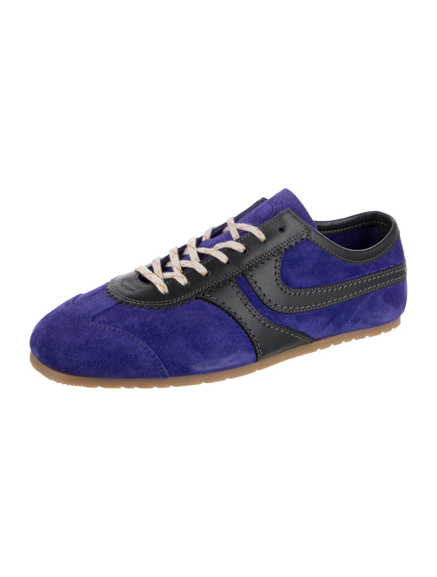 Dries Van Noten Suede Colorblock Pattern Sneakers