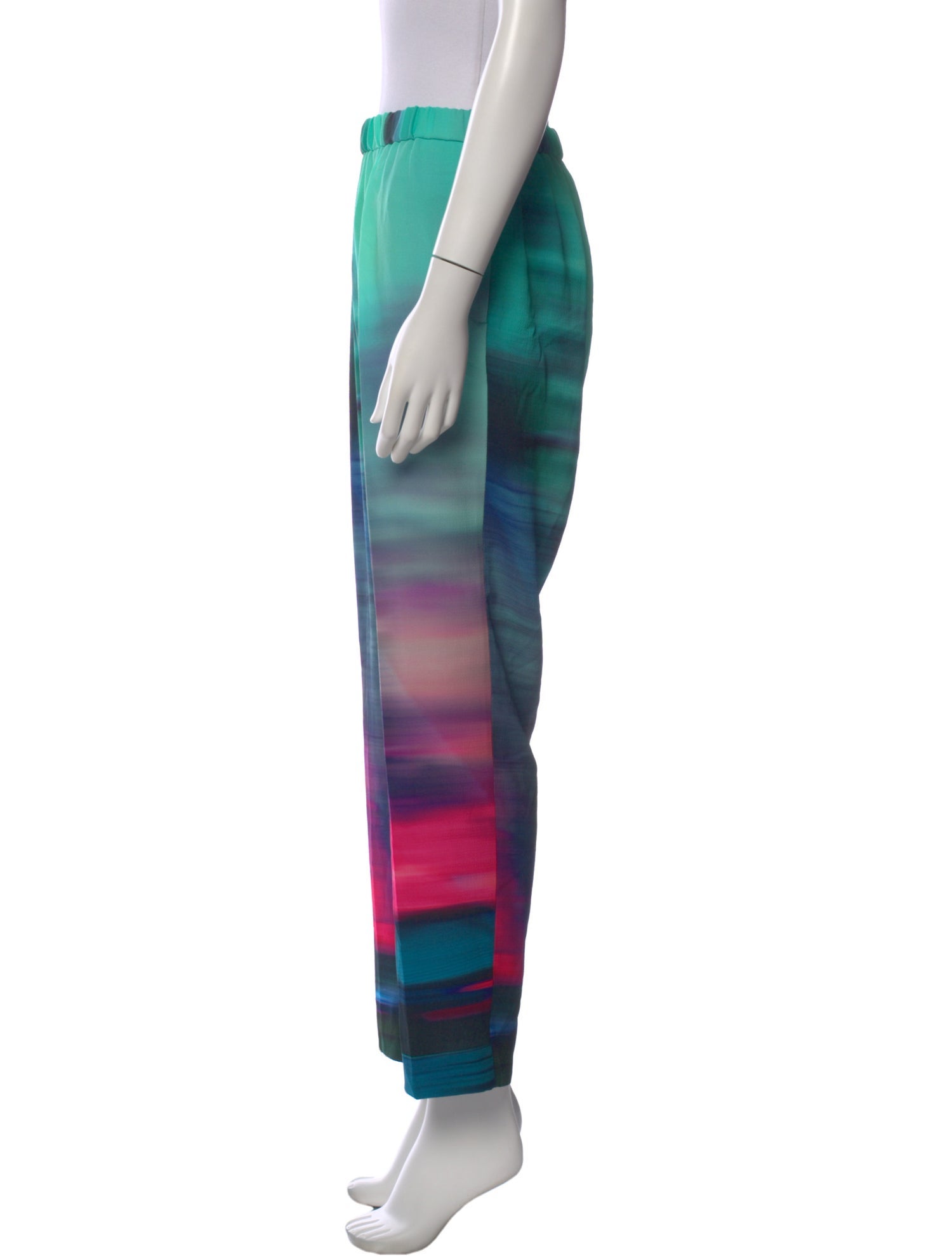 Dries Van Noten Tie-Dye Print Straight Leg Pants