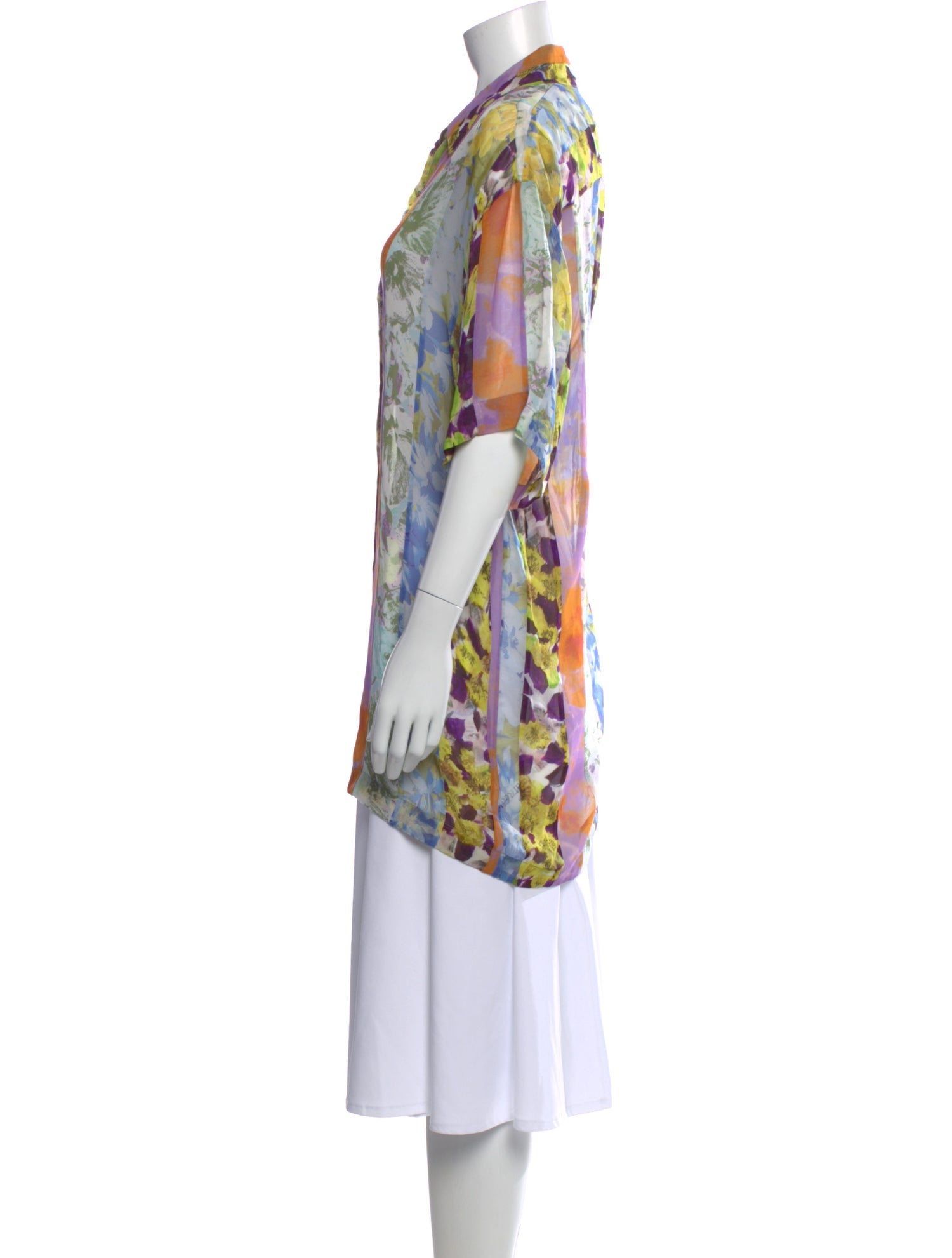 Dries Van Noten Floral Print Short Sleeve Blouse