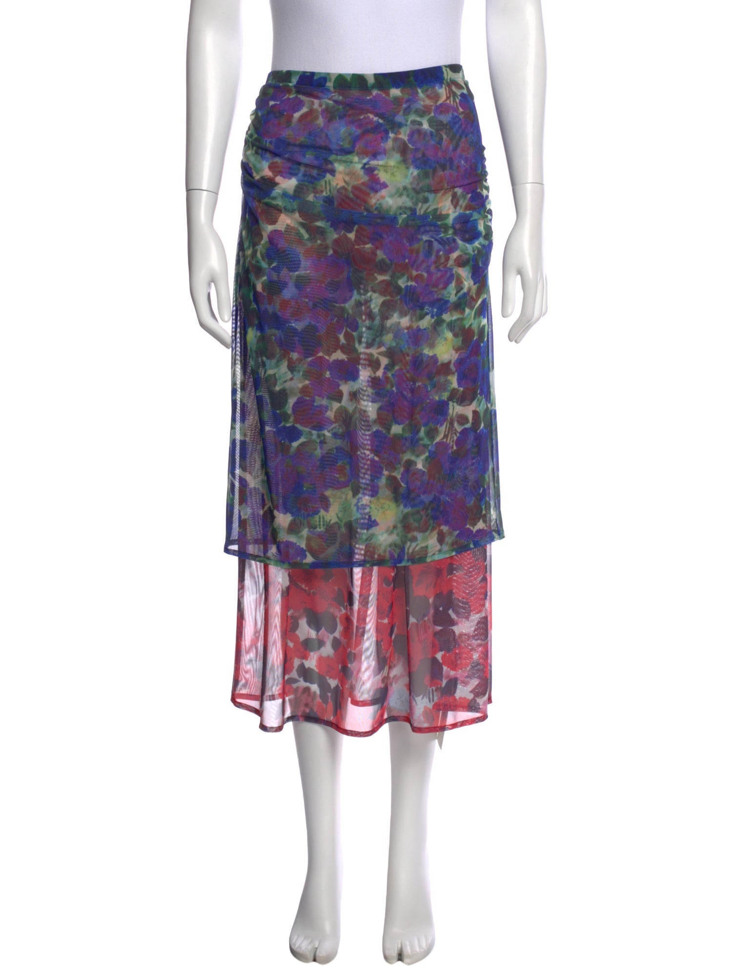 Dries Van Noten Floral Print Midi Length Skirt