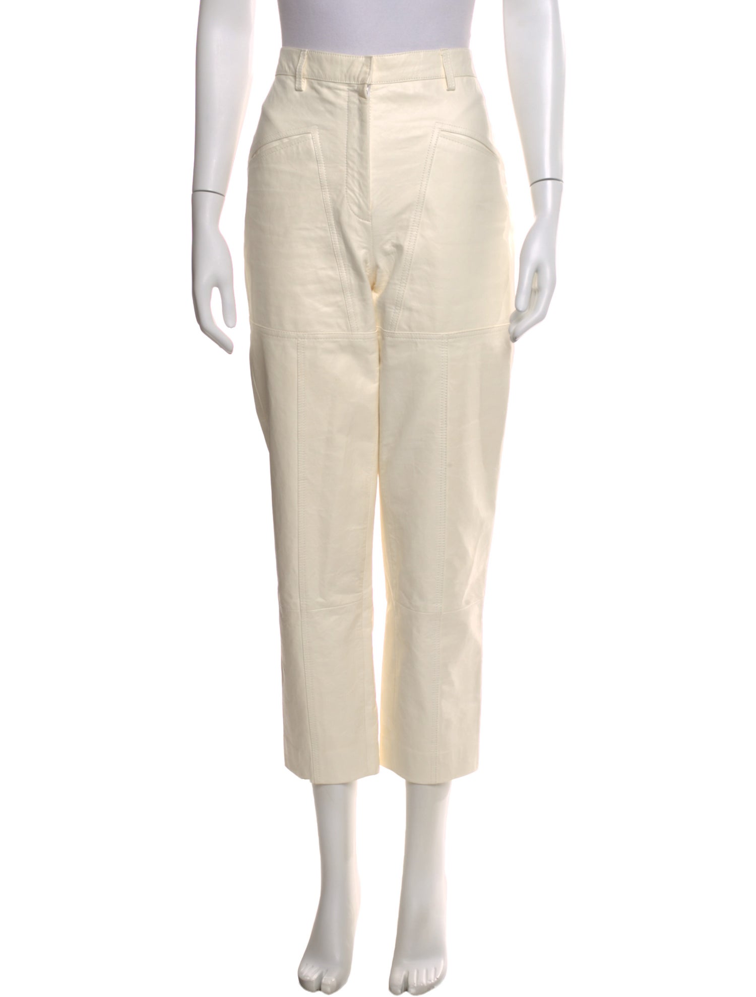 Dries Van Noten Leather Straight Leg Pants