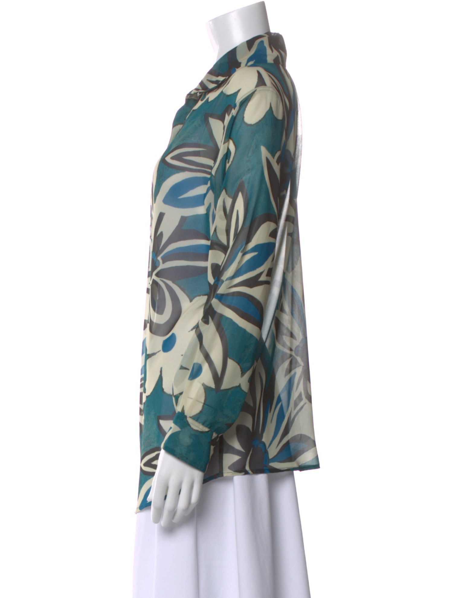 Dries Van Noten Floral Print Long Sleeve Blouse
