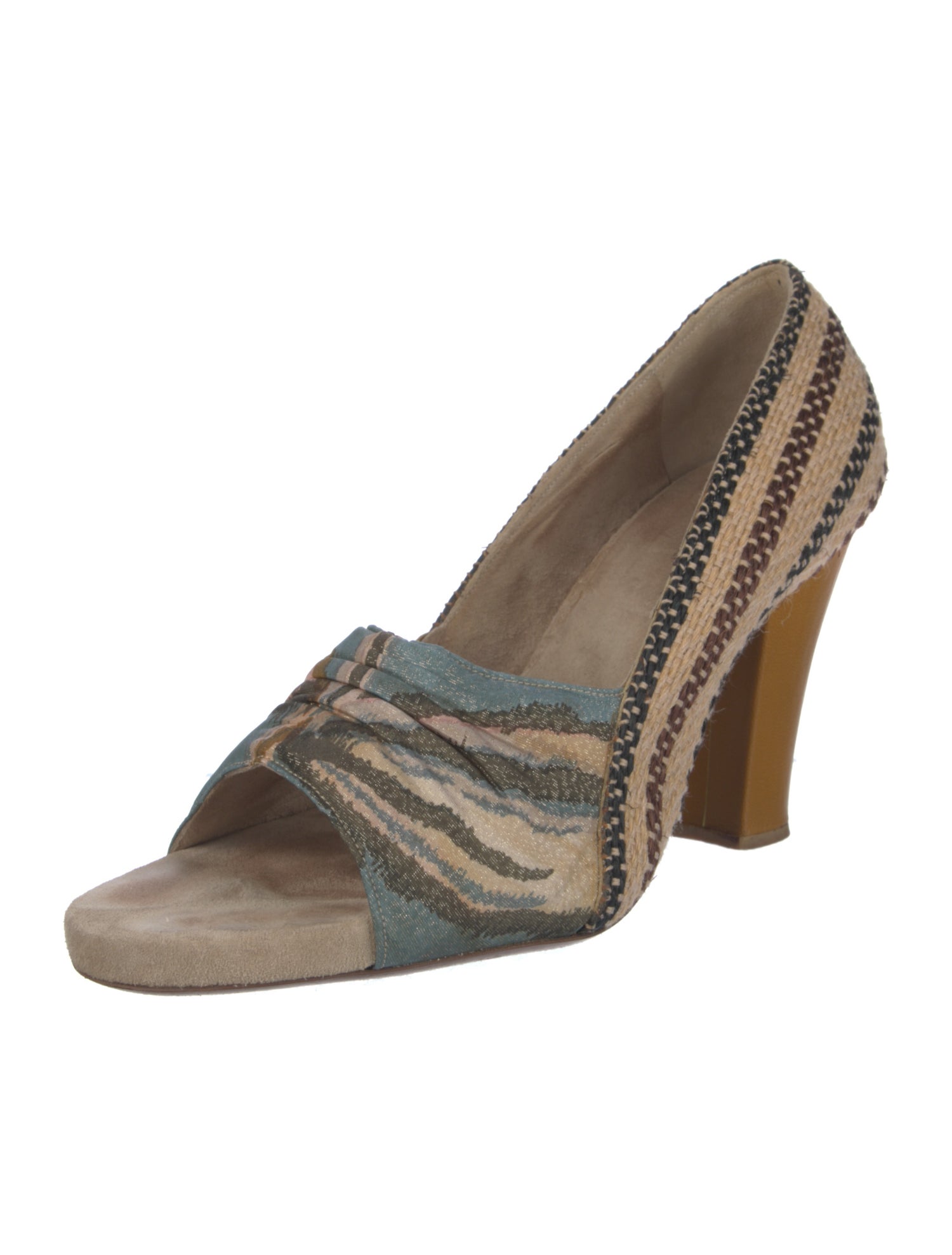 Dries Van Noten Jute Printed Pumps
