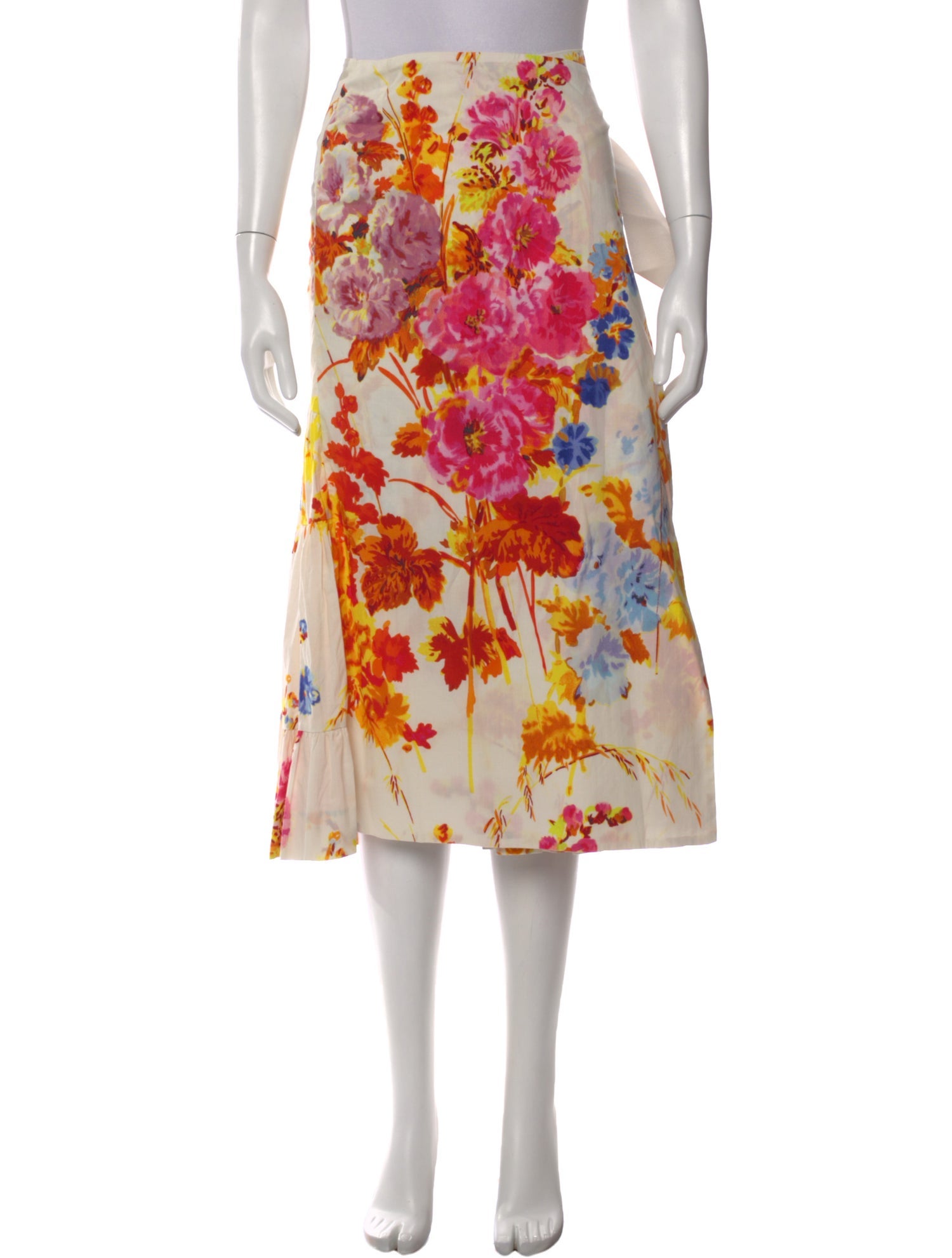 Dries Van Noten Floral Print Midi Length Skirt