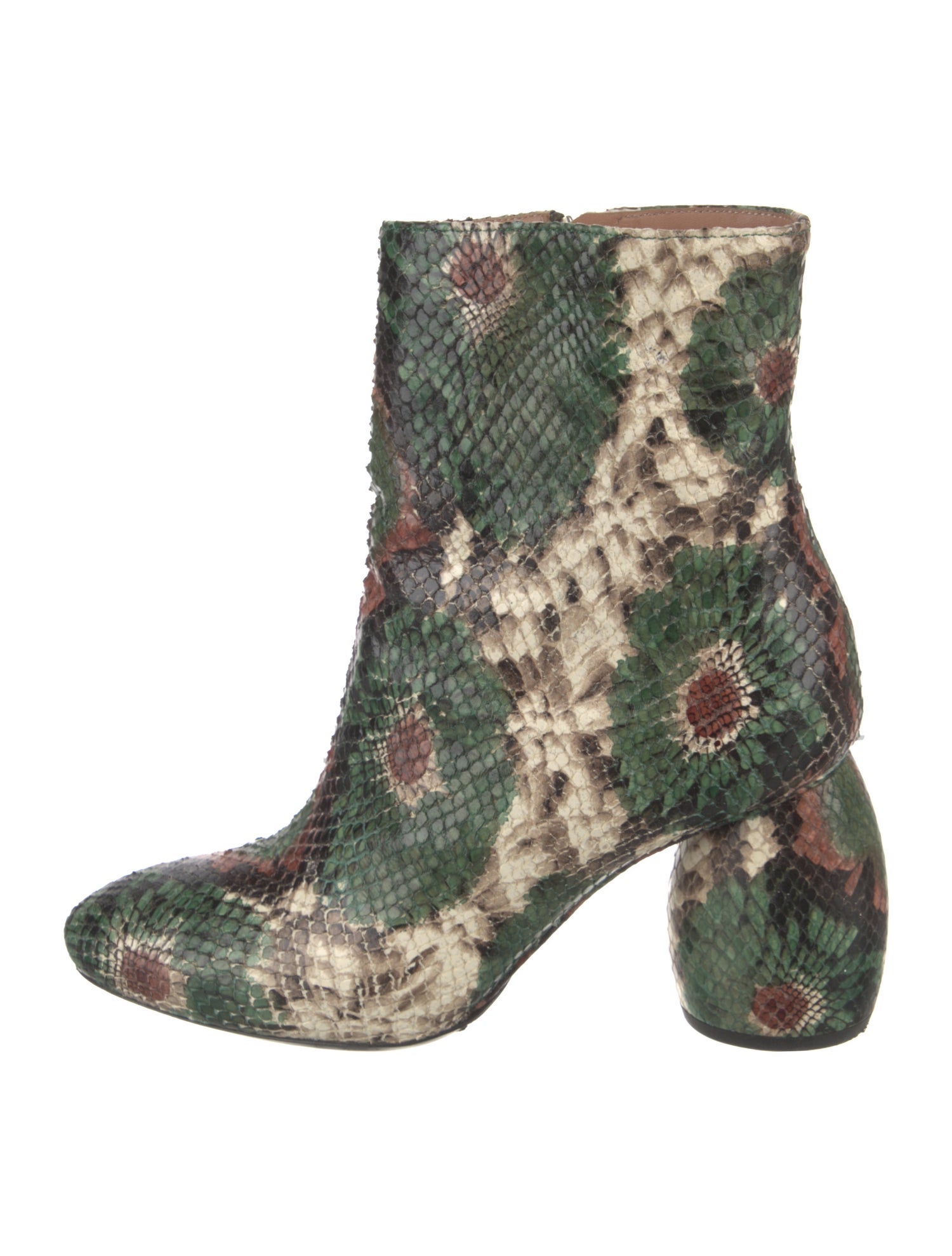Dries Van Noten Snakeskin Animal Print Boots