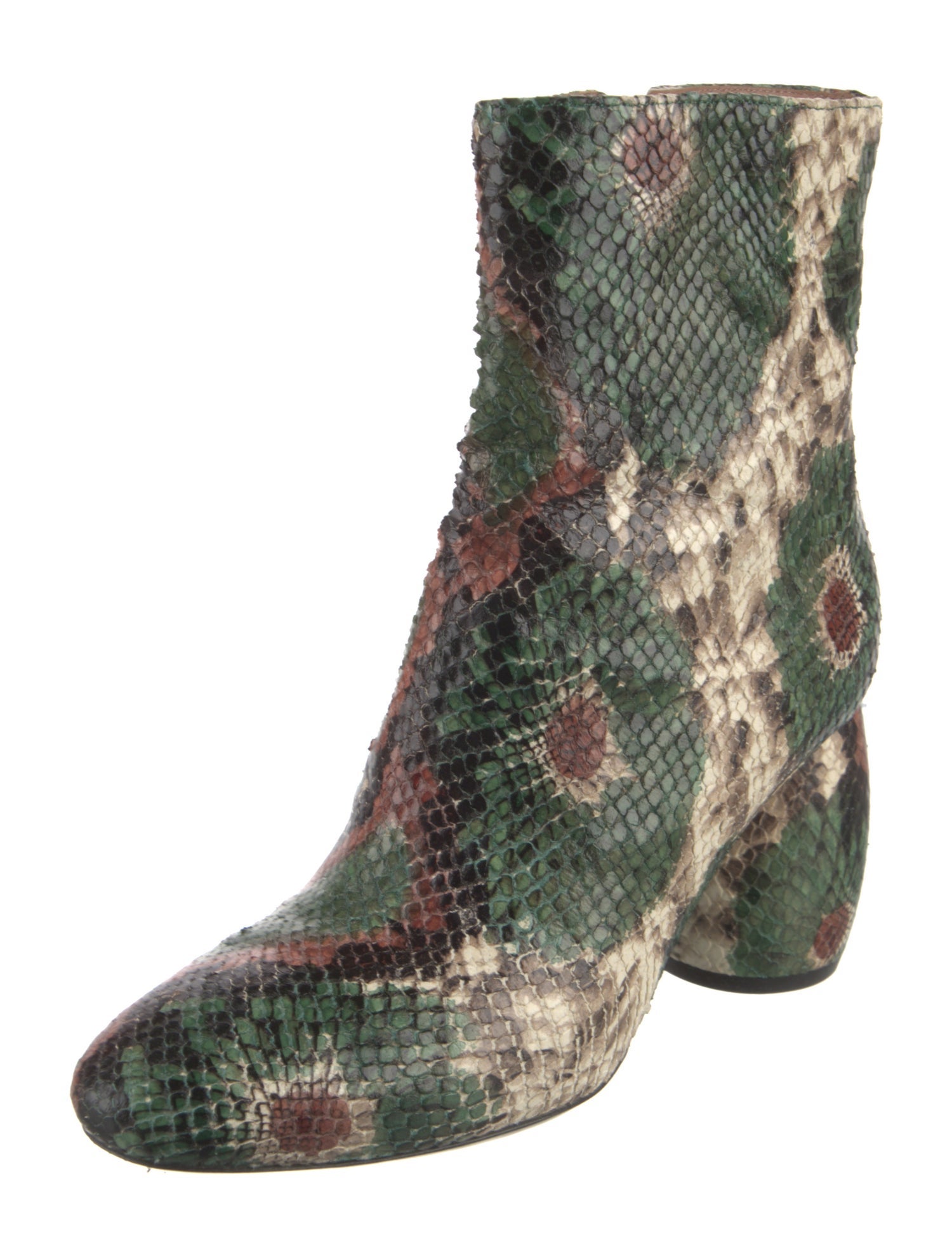 Dries Van Noten Snakeskin Animal Print Boots